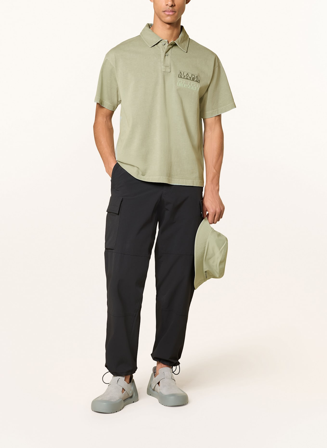NAPAPIJRI Jersey polo shirt E-CORTONA: GREEN