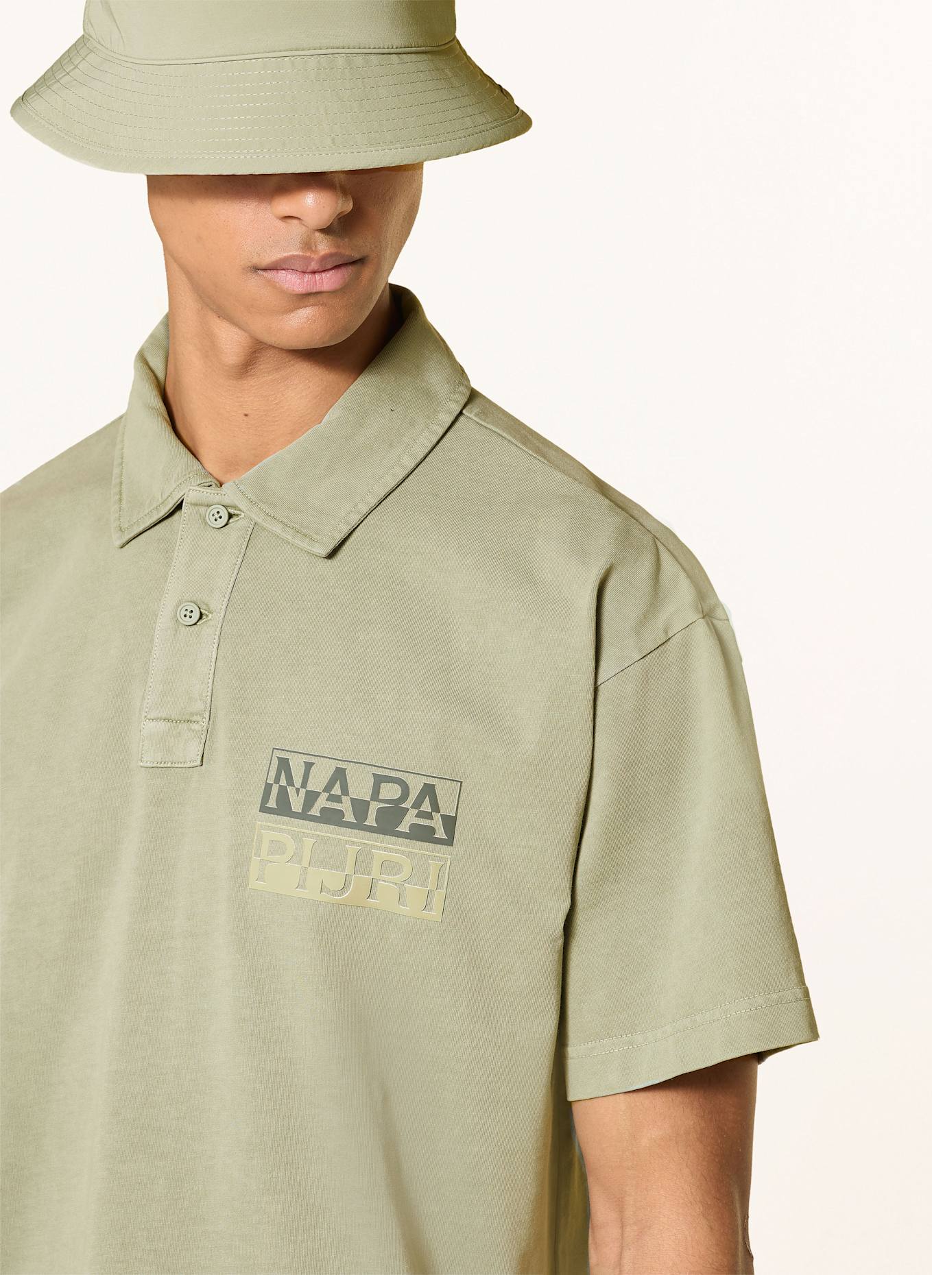 NAPAPIJRI Jersey polo shirt E-CORTONA: GREEN
