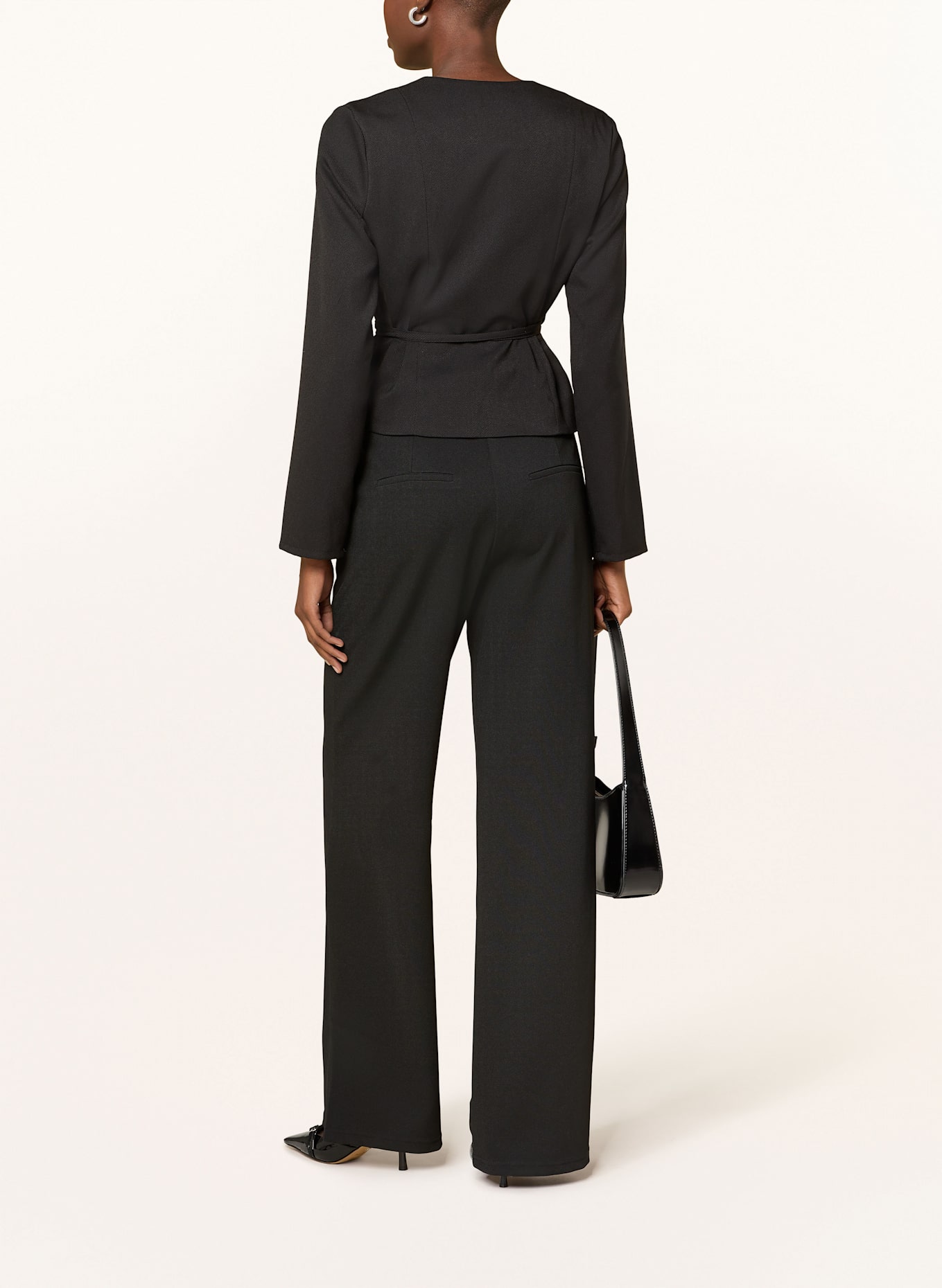 NEO NOIR NATHALIE wide leg trousers: BLACK