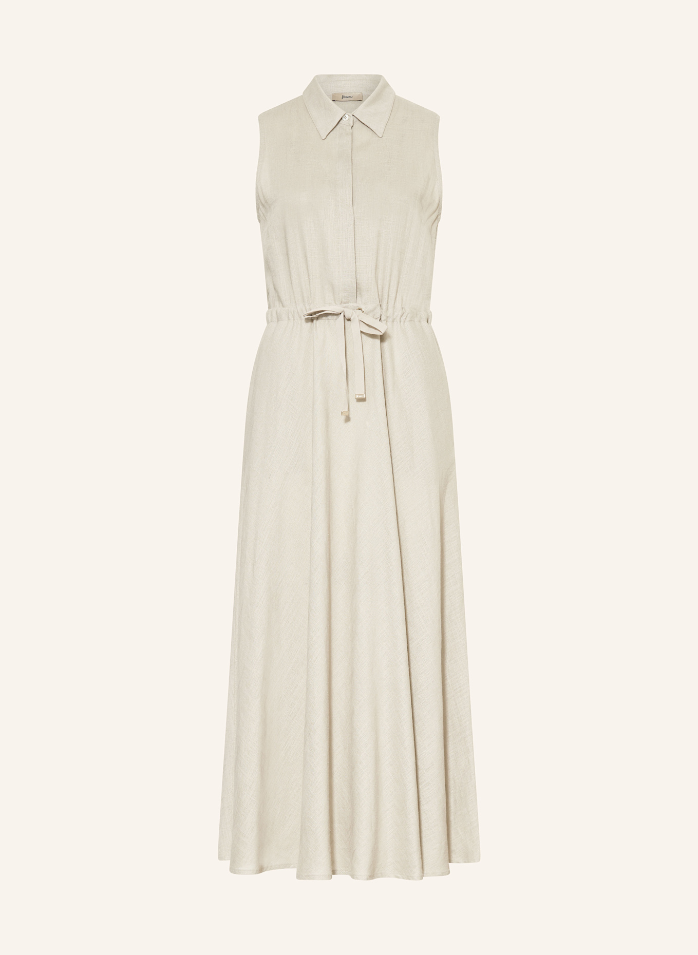 HERNO Sukienka koszulowa z lnem: KREMOWY