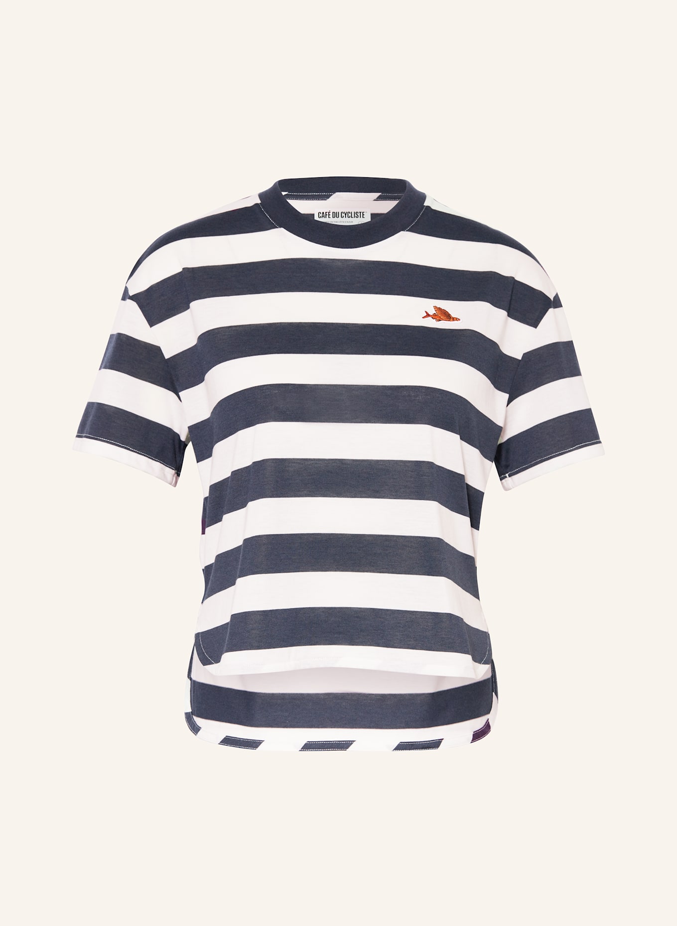 CAFÉ DU CYCLISTE Radshirt SANDRINE: DUNKELBLAU / WEISS