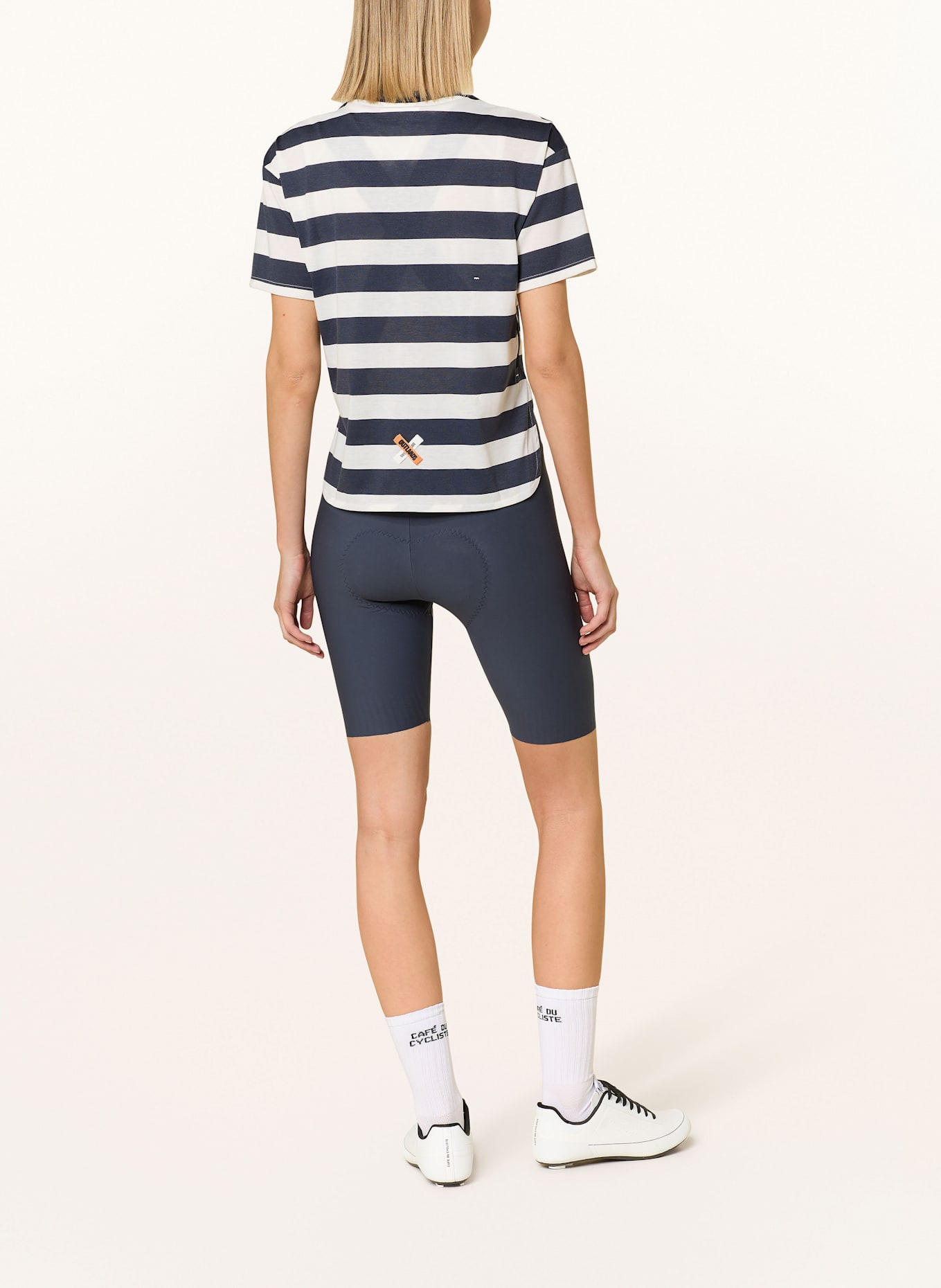CAFÉ DU CYCLISTE Radshirt SANDRINE: DUNKELBLAU / WEISS