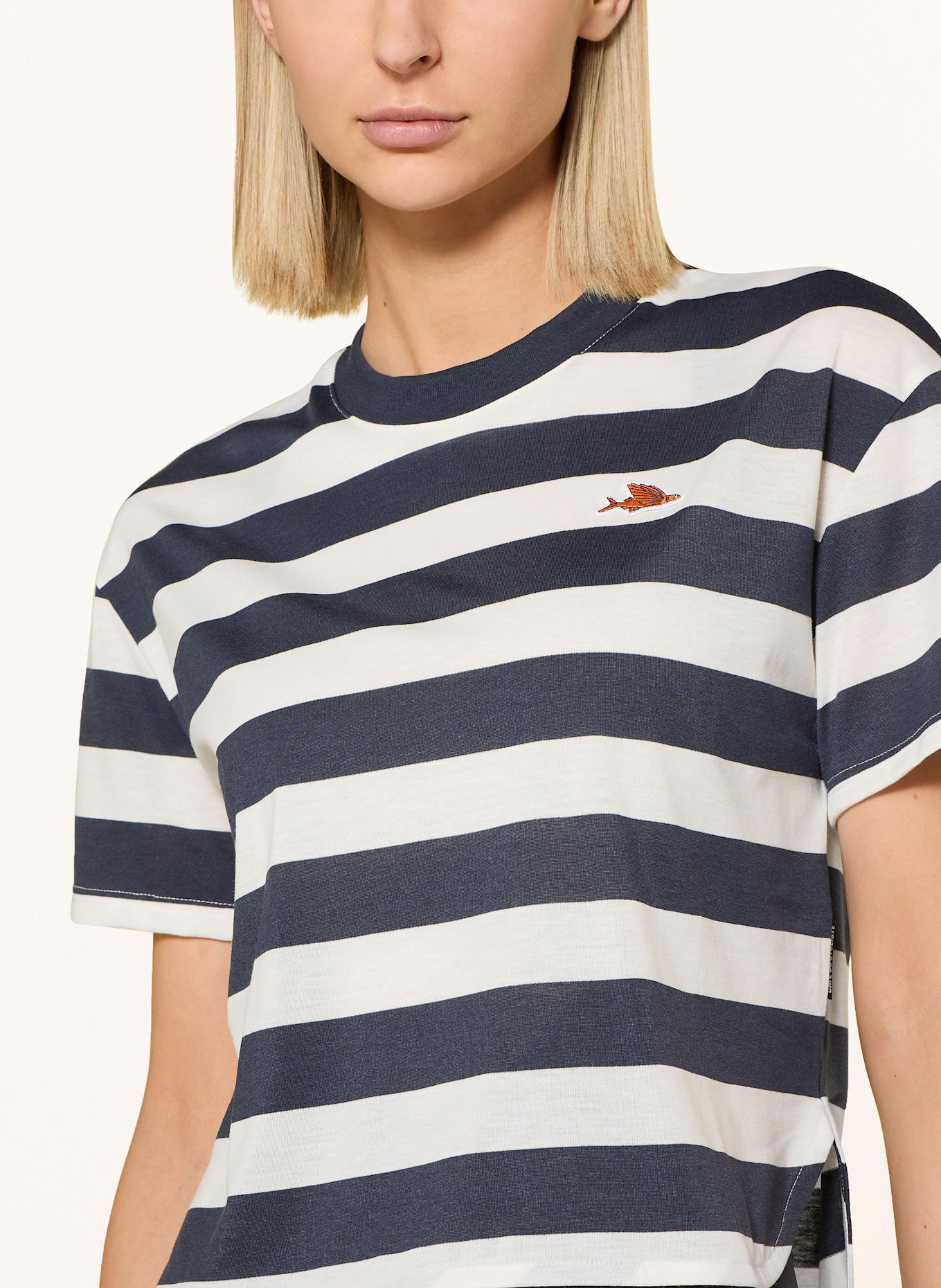 CAFÉ DU CYCLISTE Radshirt SANDRINE: DUNKELBLAU / WEISS