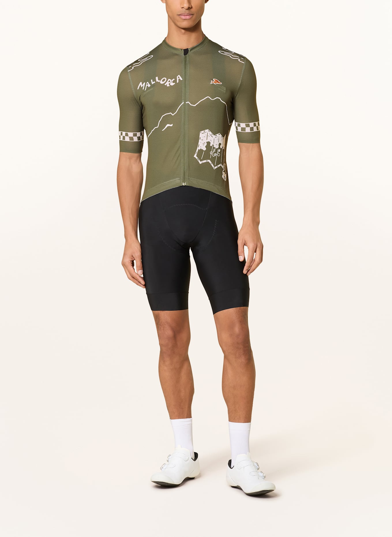CAFÉ DU CYCLISTE Cyklistický dres SA CALOBRA: KHAKI / REŽNÁ