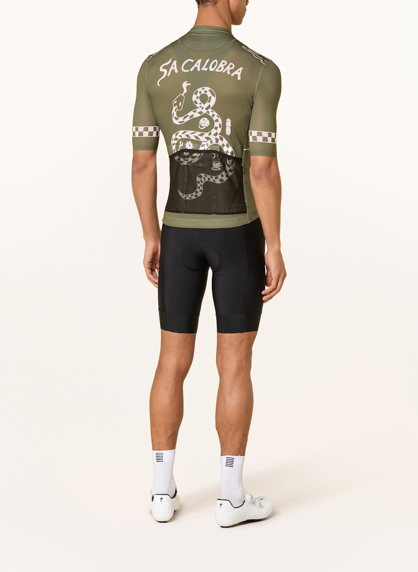 CAFÉ DU CYCLISTE Cyklistický dres SA CALOBRA: KHAKI / REŽNÁ
