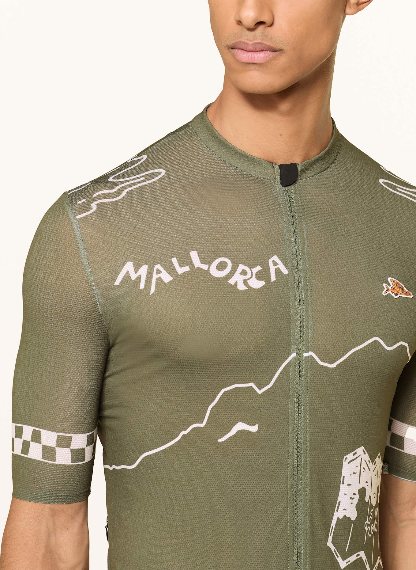 CAFÉ DU CYCLISTE Cyklistický dres SA CALOBRA: KHAKI / REŽNÁ