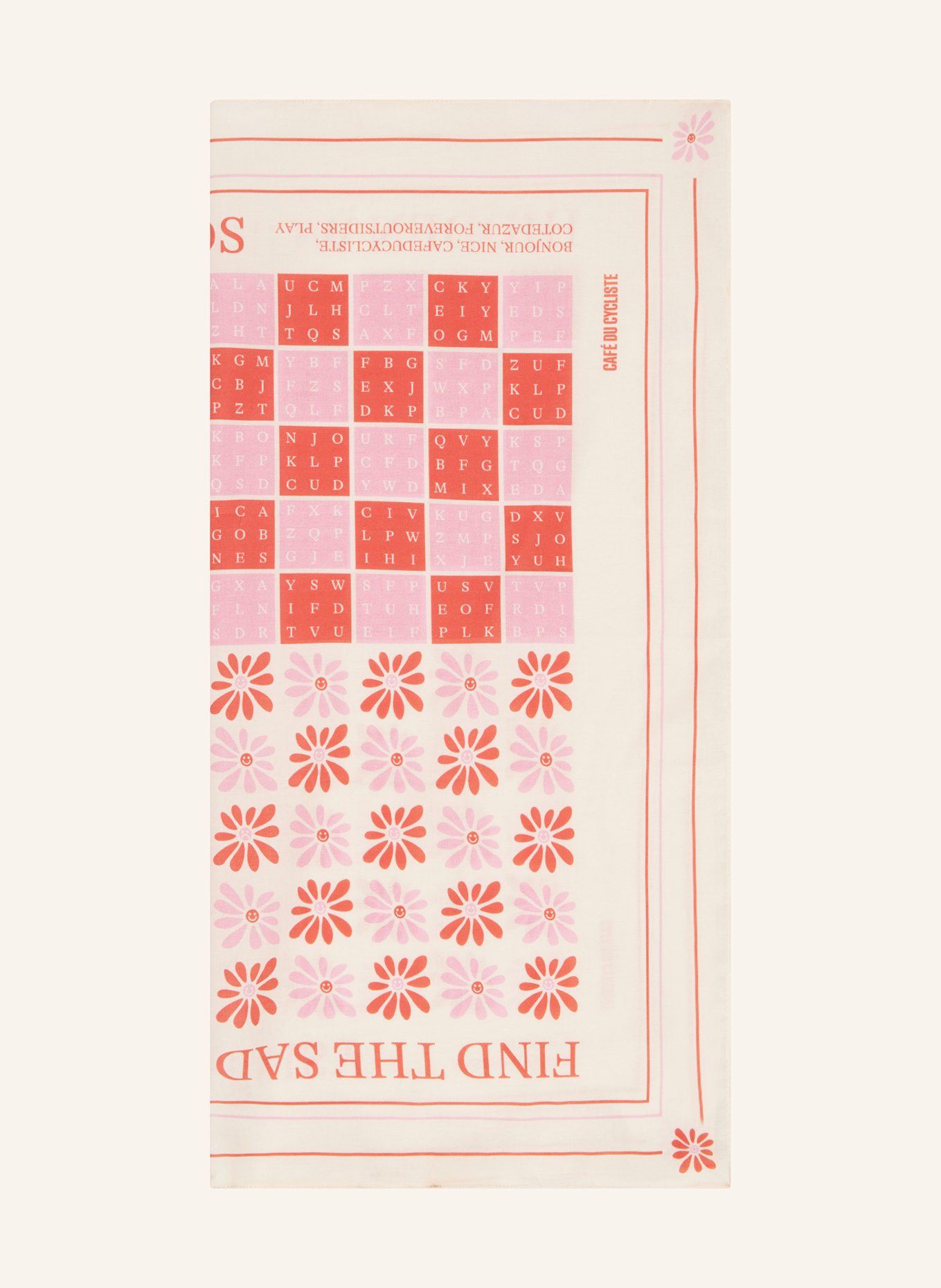 CAFÉ DU CYCLISTE Šátek: RŮŽOVÁ / ČERVENÁ