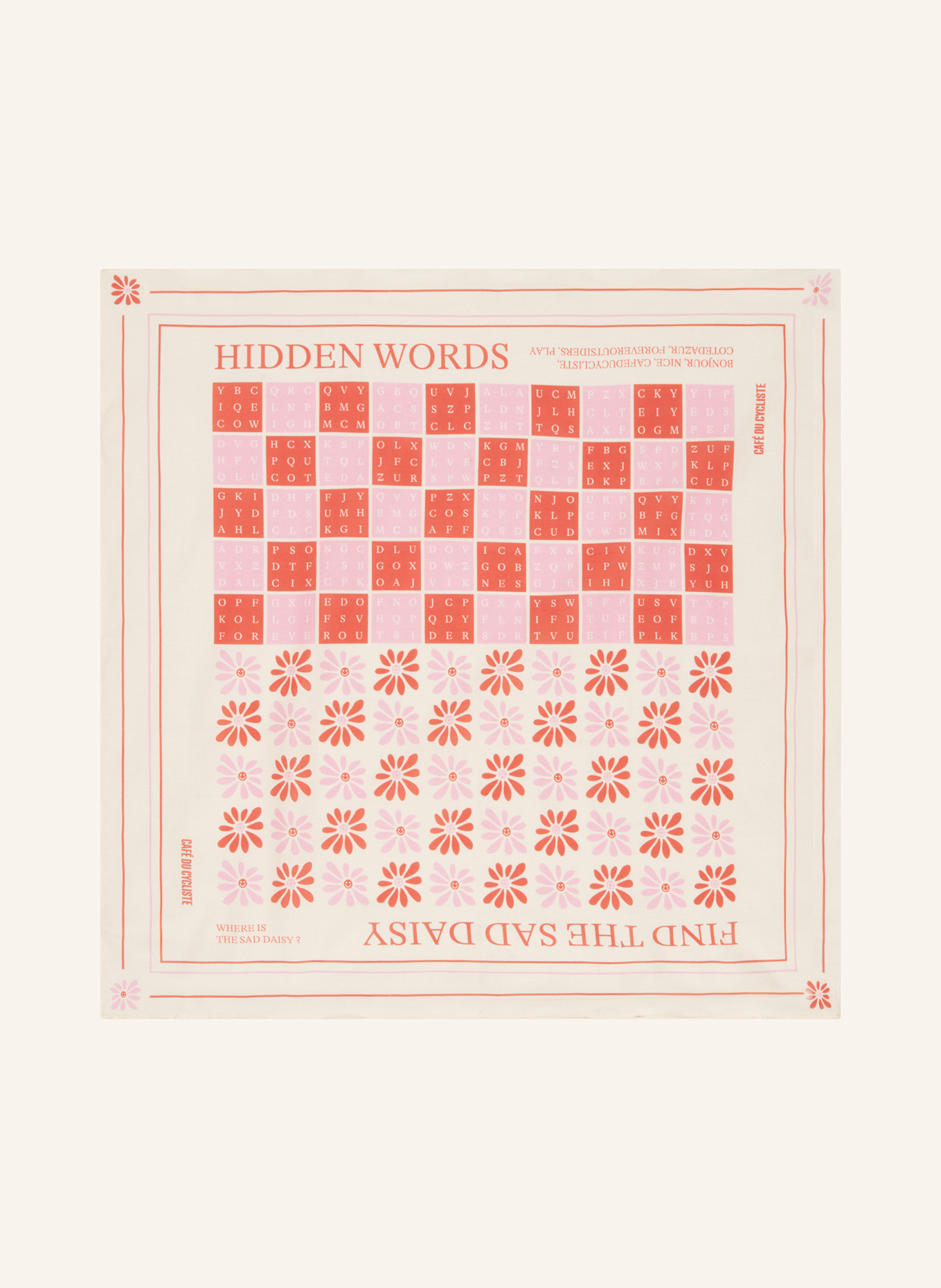 CAFÉ DU CYCLISTE Šátek: RŮŽOVÁ / ČERVENÁ