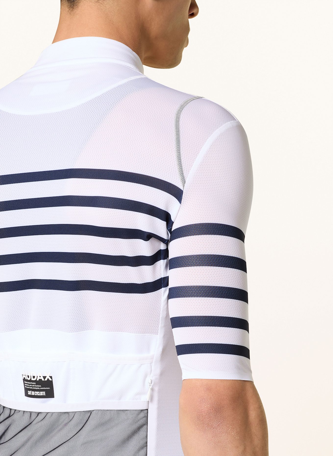 CAFÉ DU CYCLISTE Koszulka rowerowa MONA: BIAŁY / GRANATOWY