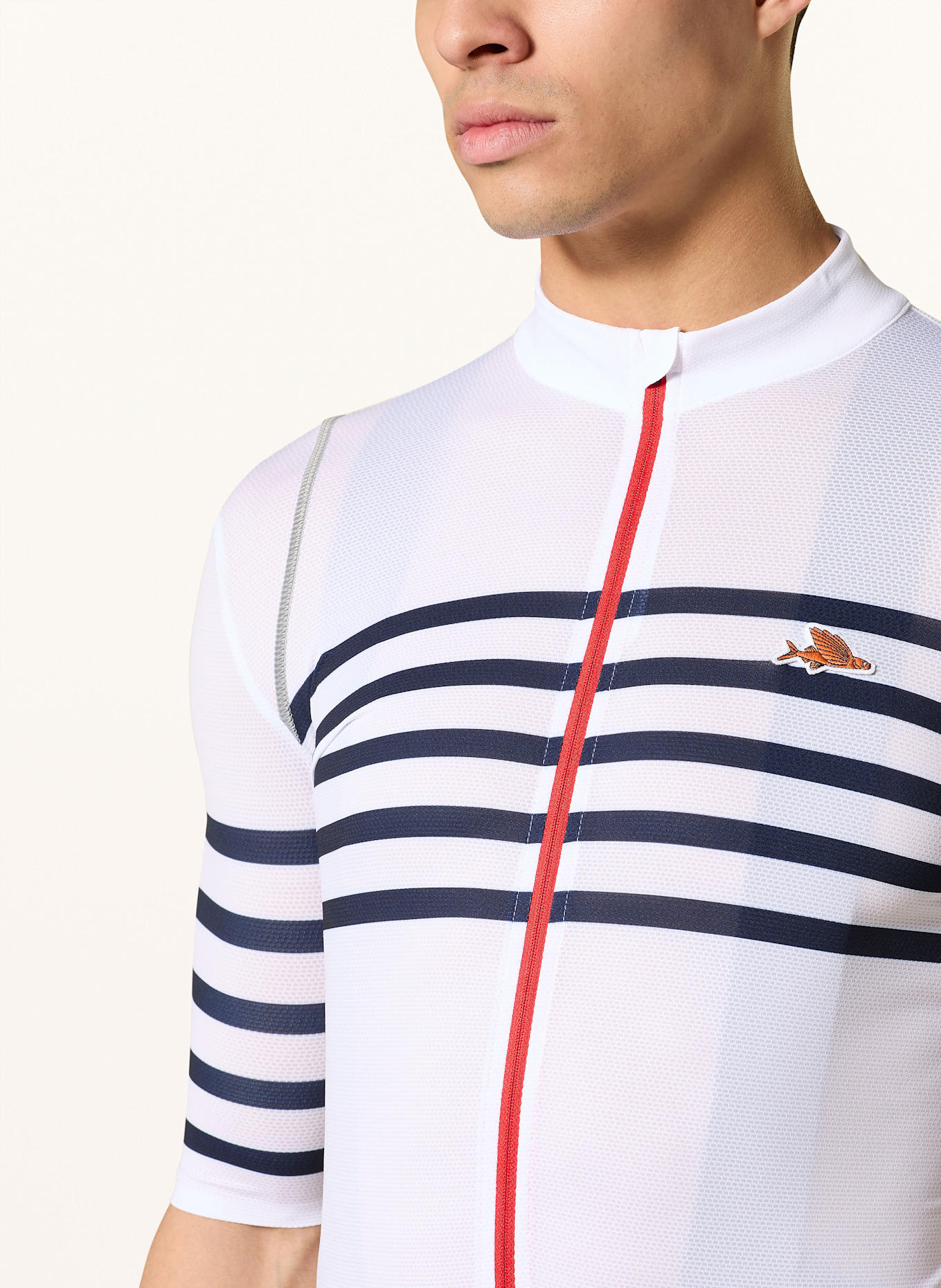 CAFÉ DU CYCLISTE Koszulka rowerowa MONA: BIAŁY / GRANATOWY