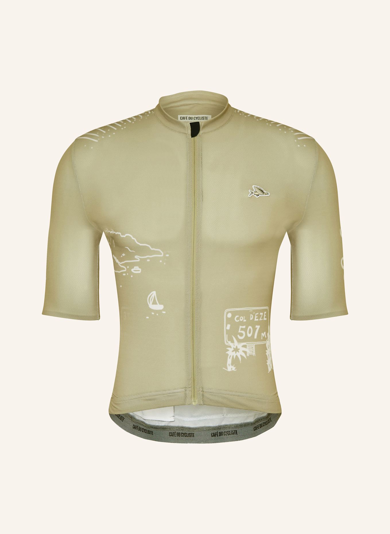 CAFÉ DU CYCLISTE Koszulka kolarska EZE: OLIWKOWY
