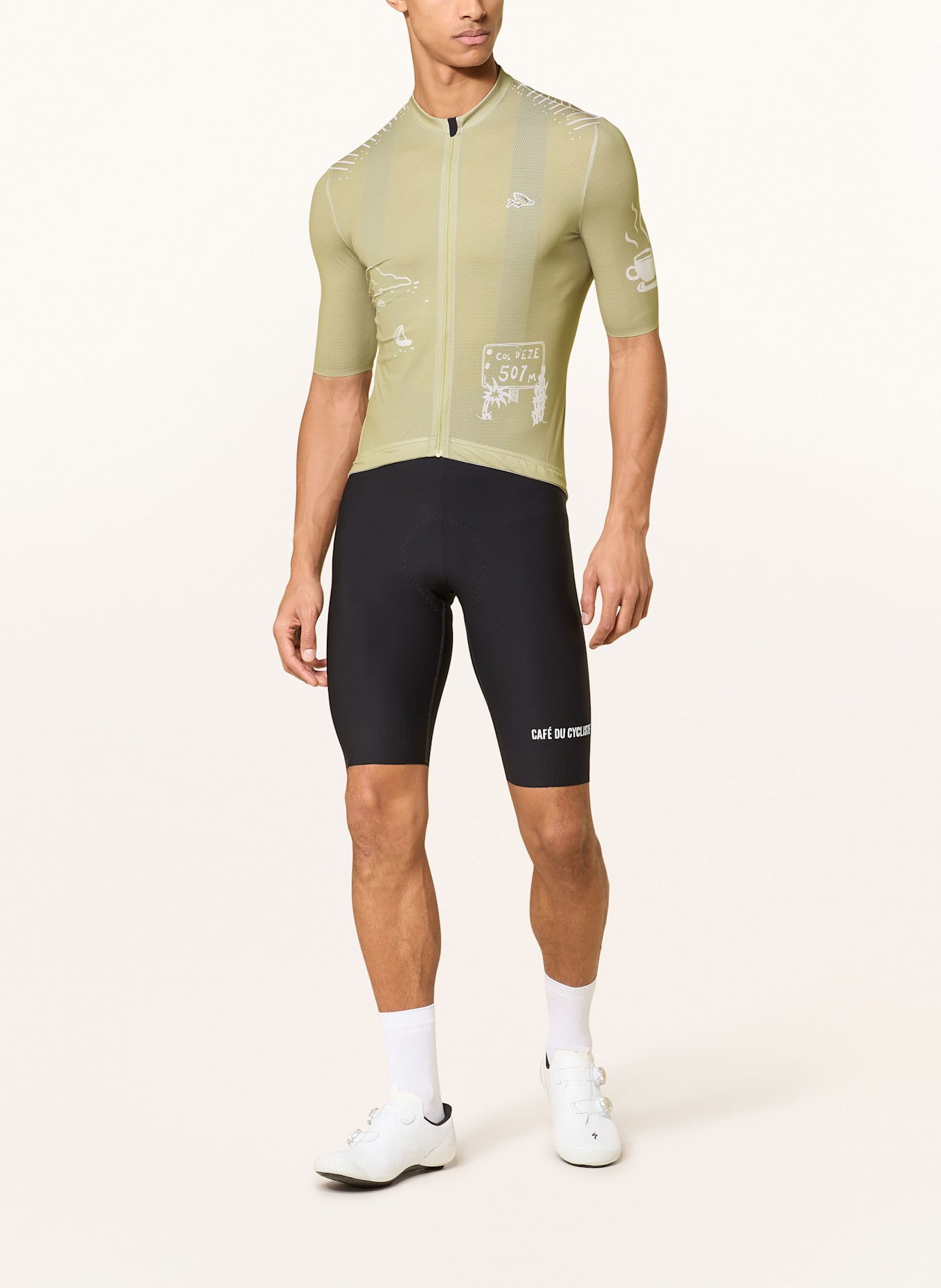CAFÉ DU CYCLISTE Koszulka kolarska EZE: OLIWKOWY