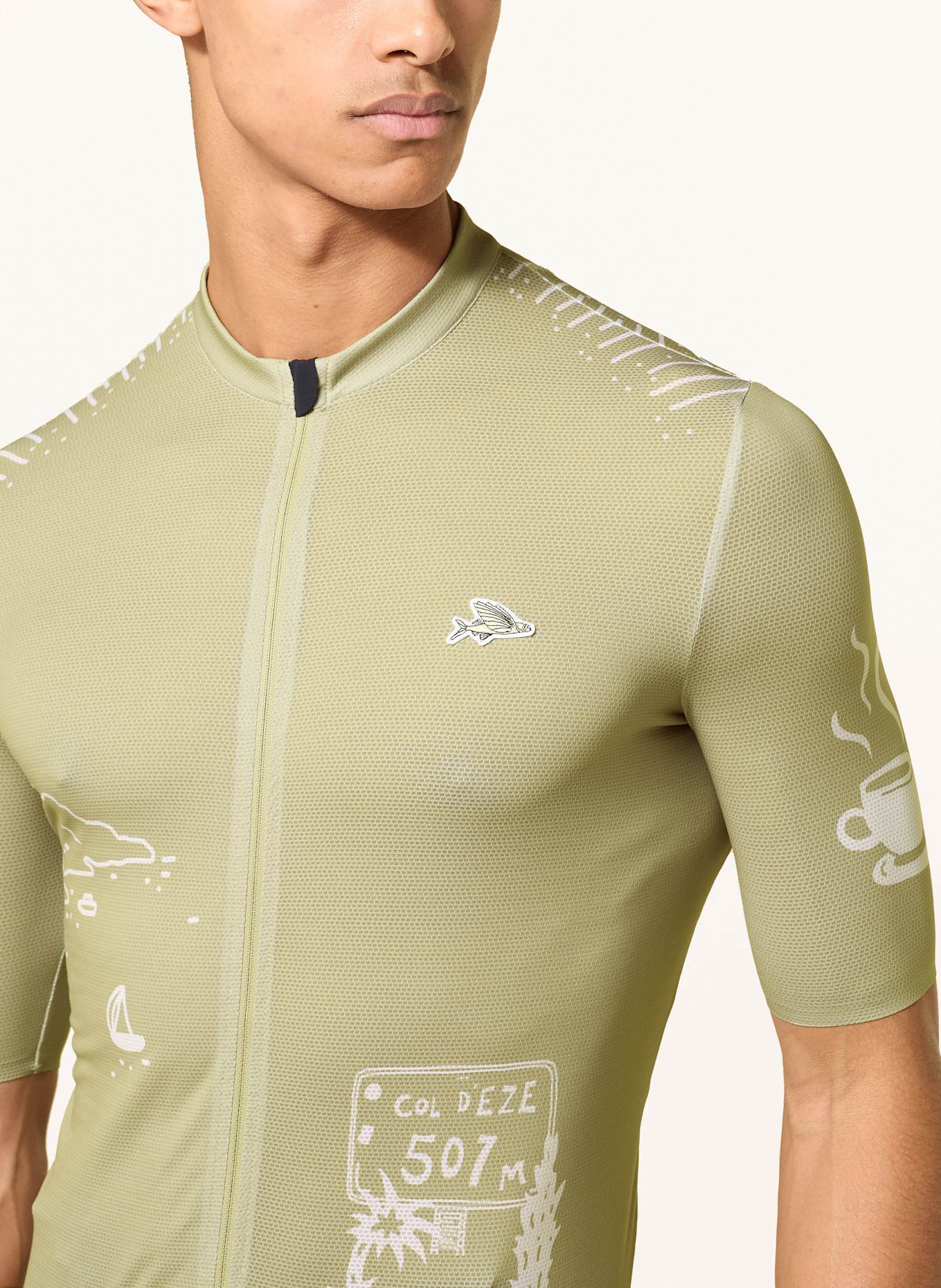 CAFÉ DU CYCLISTE Koszulka kolarska EZE: OLIWKOWY