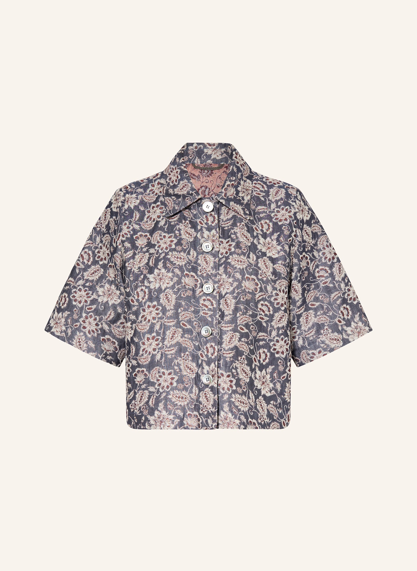 Grasegger Jacquard-Janker HILDA: BLAU / DUNKELROT / HELLGRAU