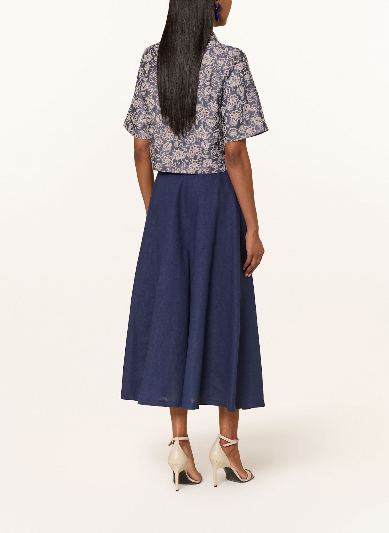 Grasegger Jacquard-Janker HILDA: BLAU / DUNKELROT / HELLGRAU