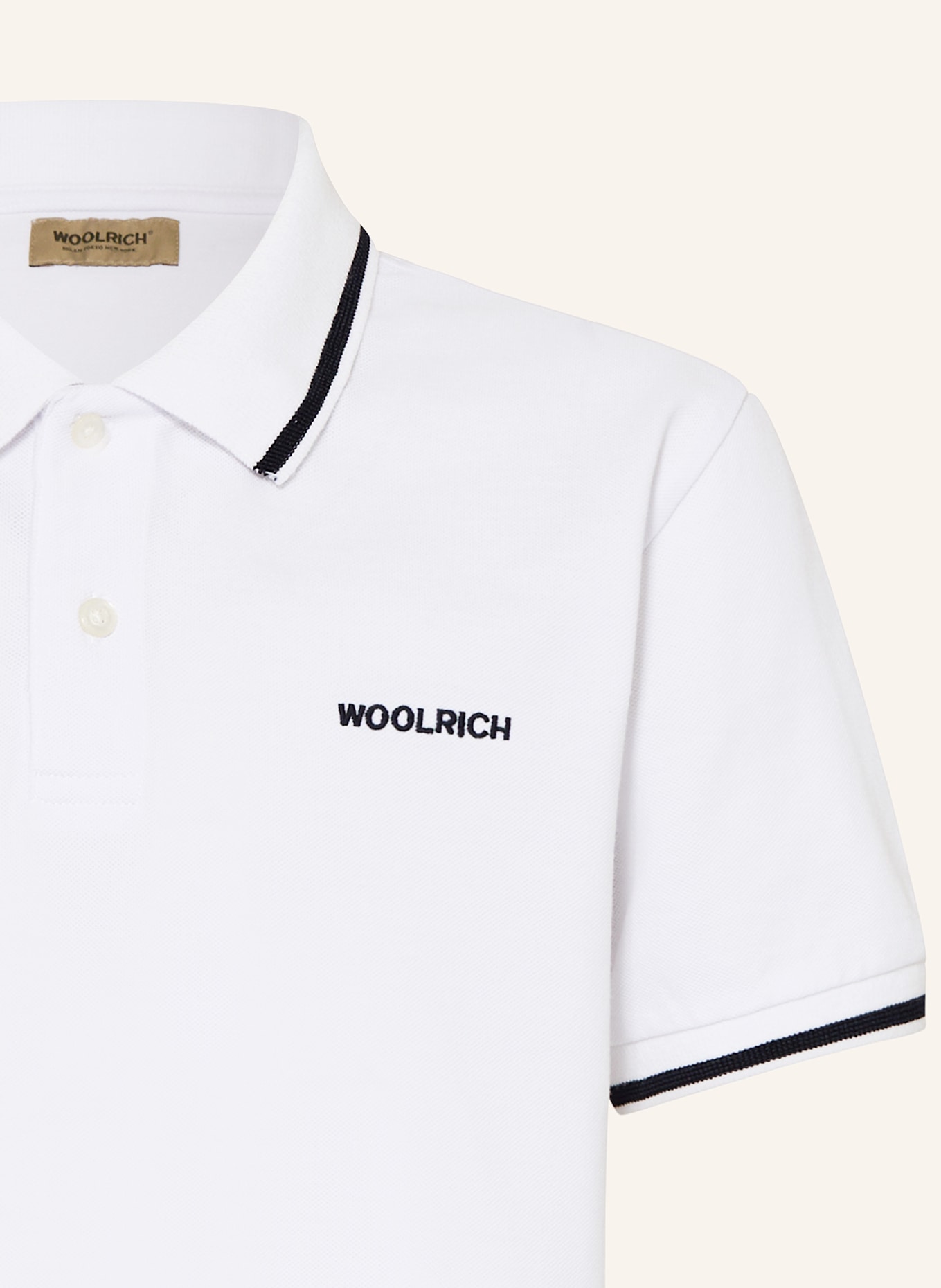 WOOLRICH Piqué-Poloshirt MONTEREY: WEISS