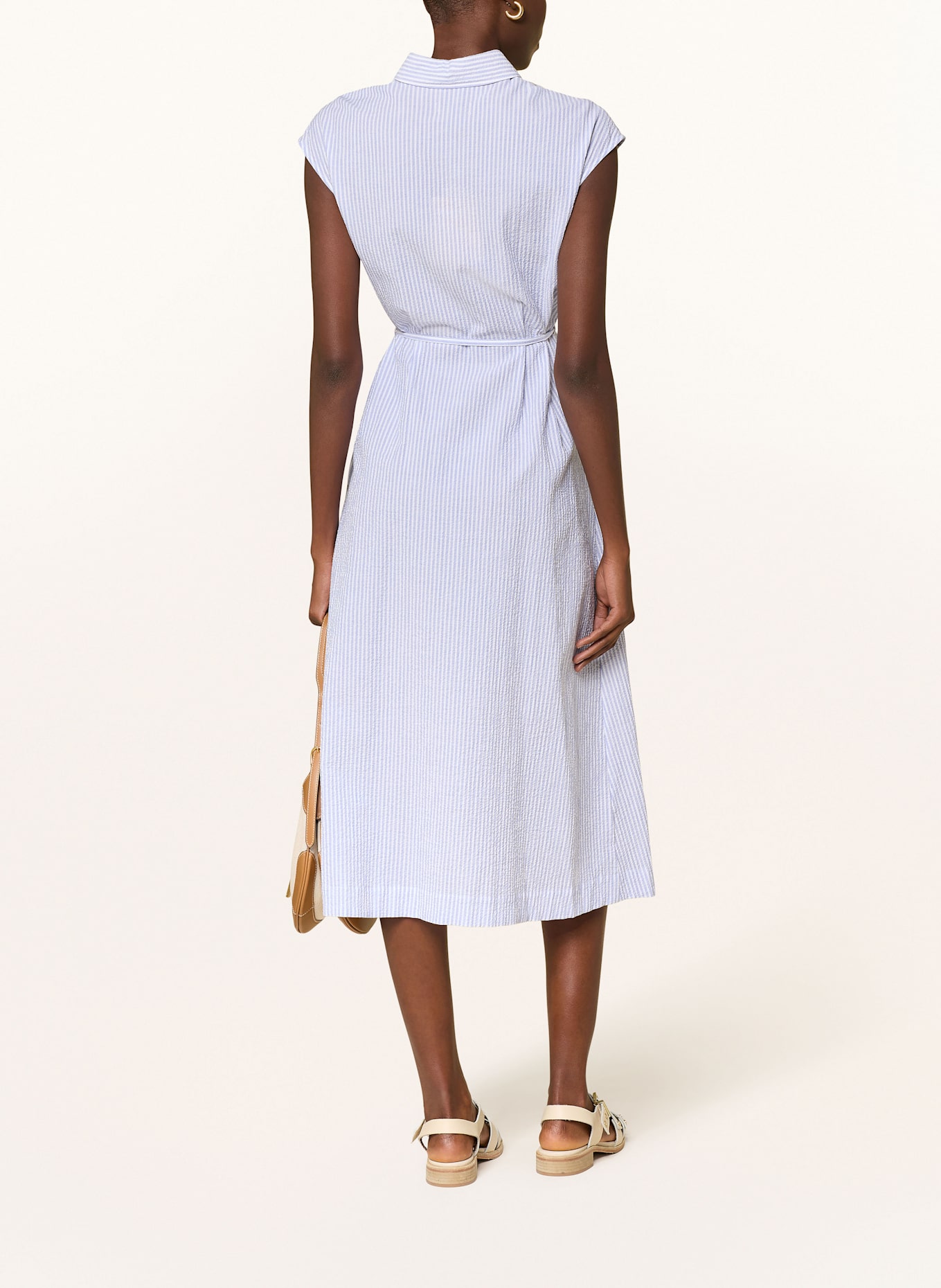 WOOLRICH Hemdblusenkleid: WEISS/ HELLBLAU