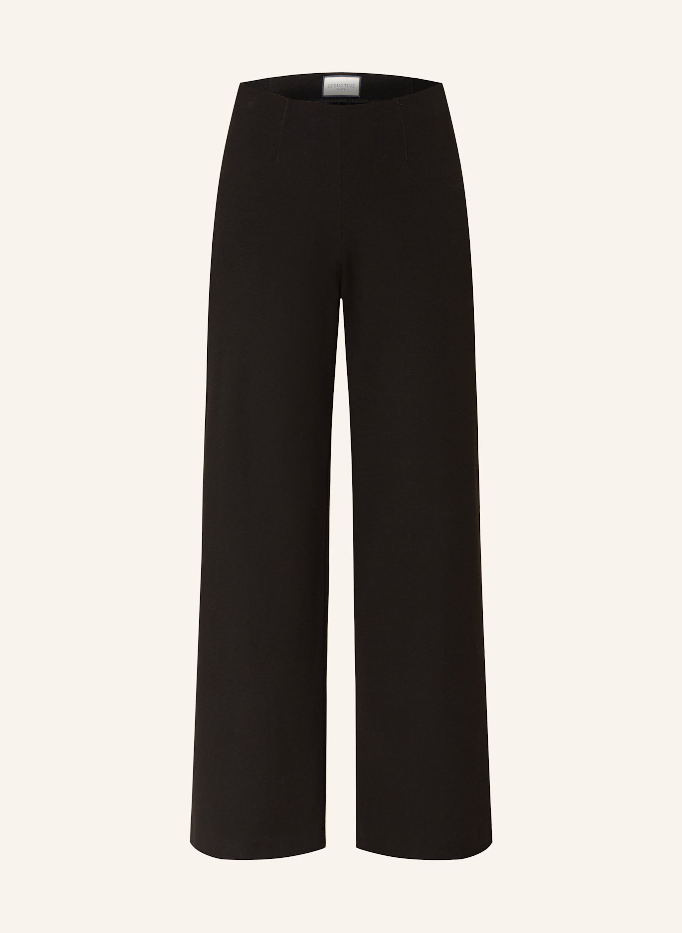 SEDUCTIVE Wide leg trousers KIMBERLY in jersey: BLACK
