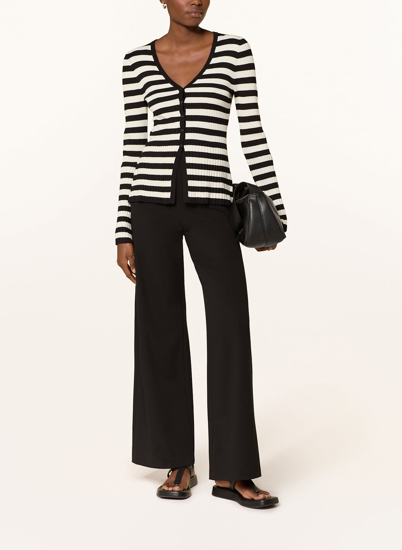 SEDUCTIVE Wide leg trousers KIMBERLY in jersey: BLACK