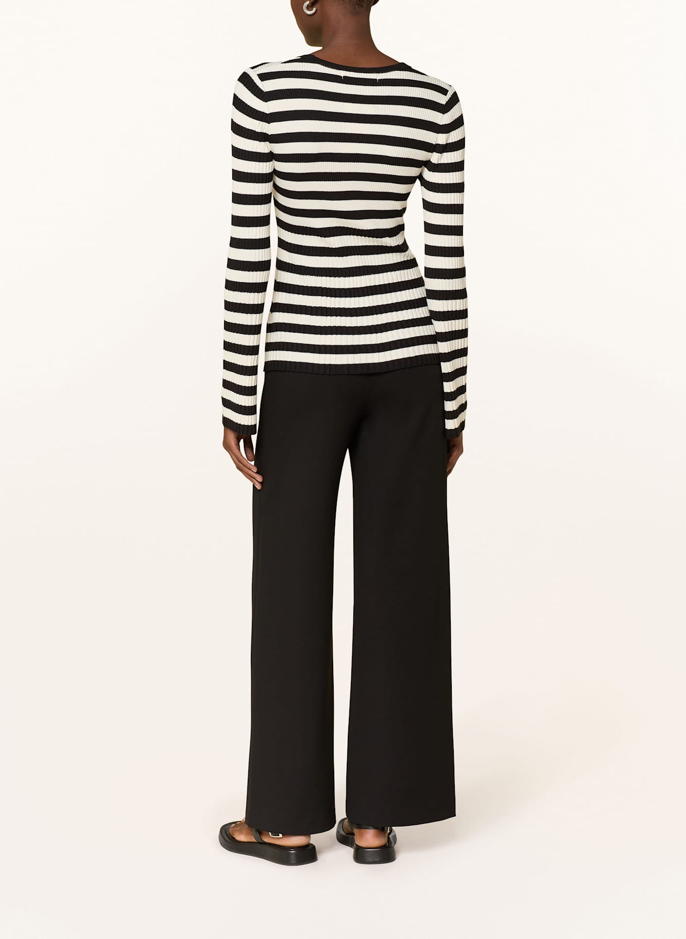 SEDUCTIVE Wide leg trousers KIMBERLY in jersey: BLACK