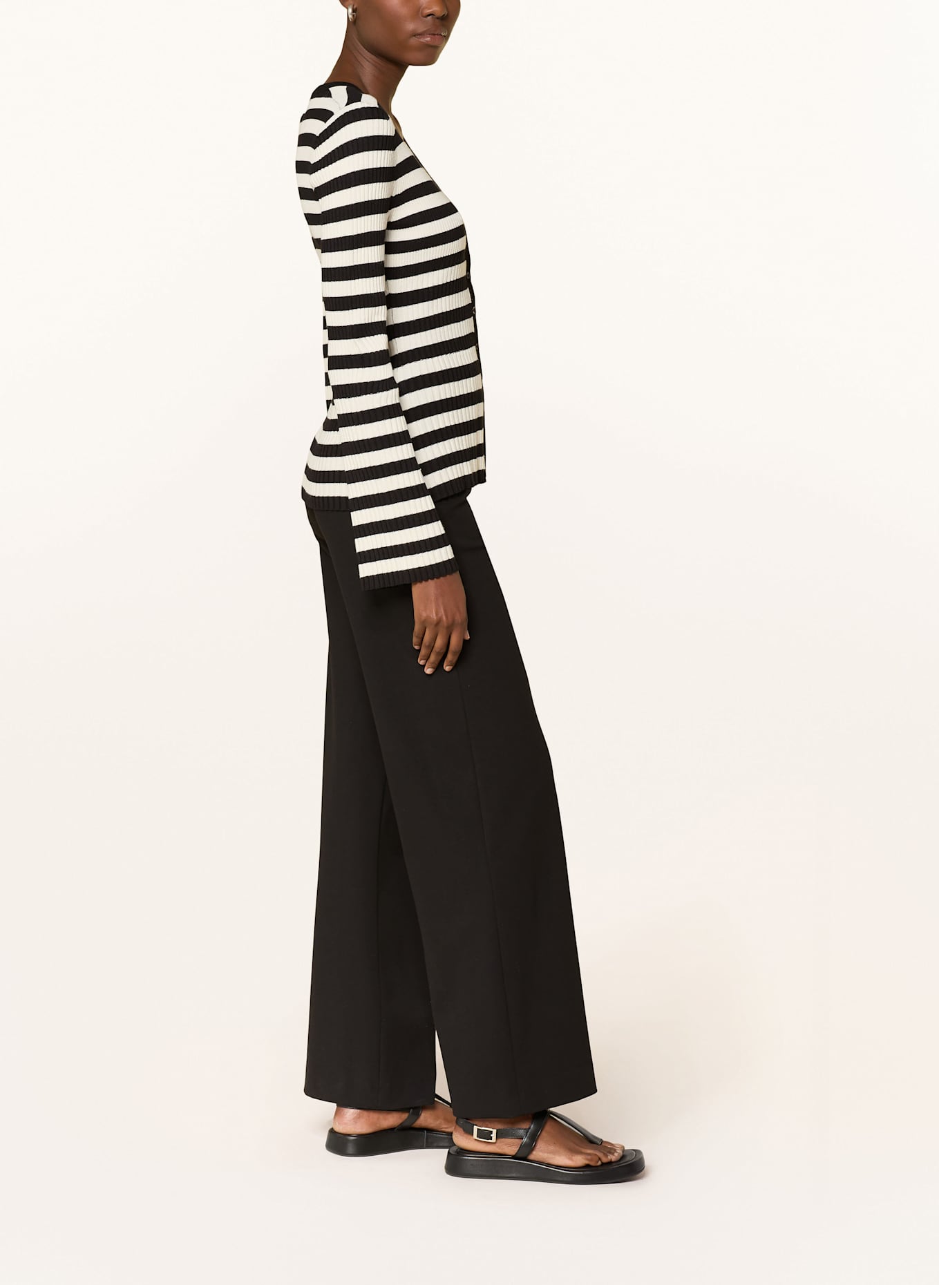 SEDUCTIVE Wide leg trousers KIMBERLY in jersey: BLACK