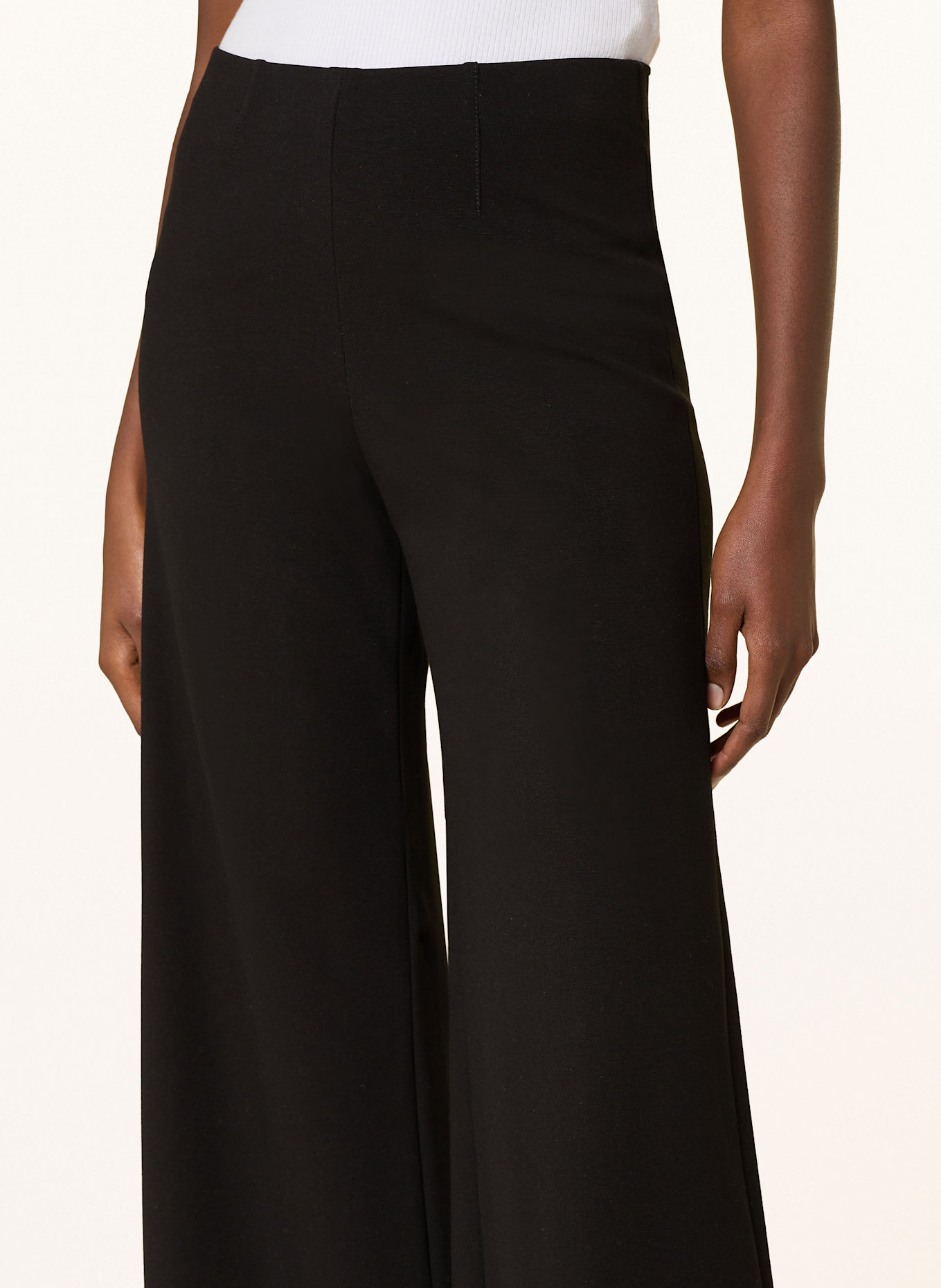 SEDUCTIVE Wide leg trousers KIMBERLY in jersey: BLACK
