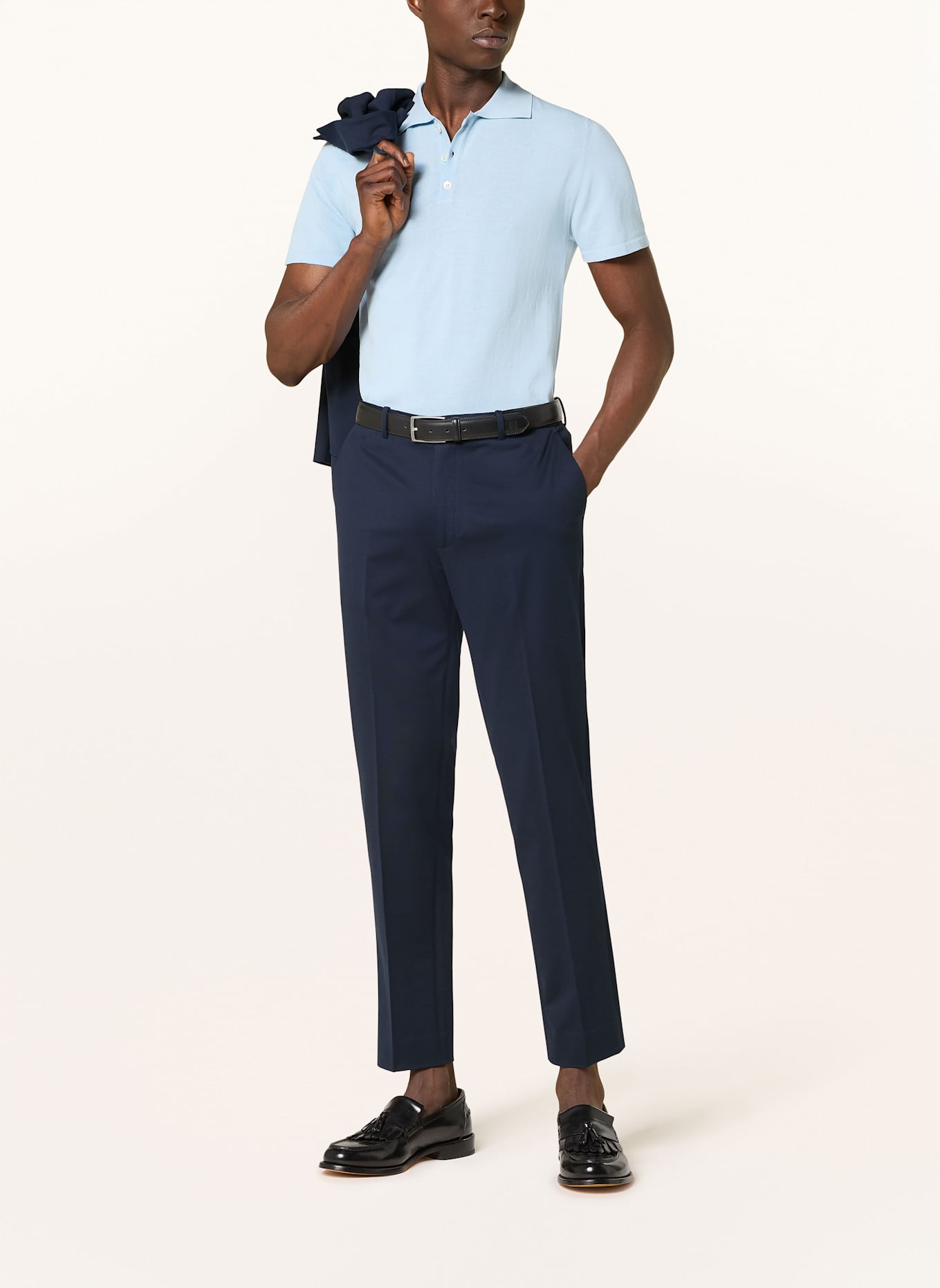 DANIELE FIESOLI Strick-Poloshirt: HELLBLAU