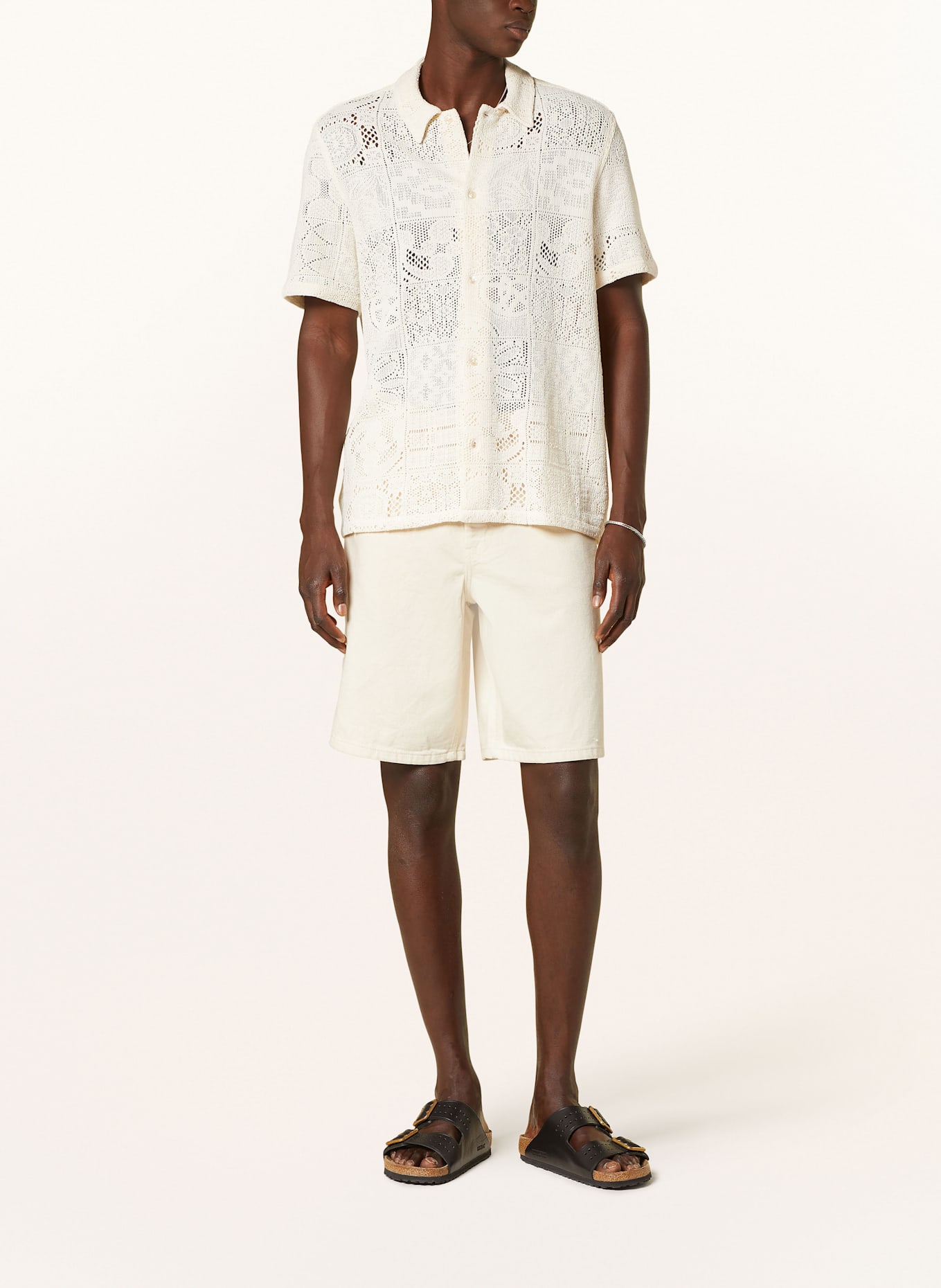 LES DEUX Kurzarm-Hemd HECTOR Regular Fit: ECRU