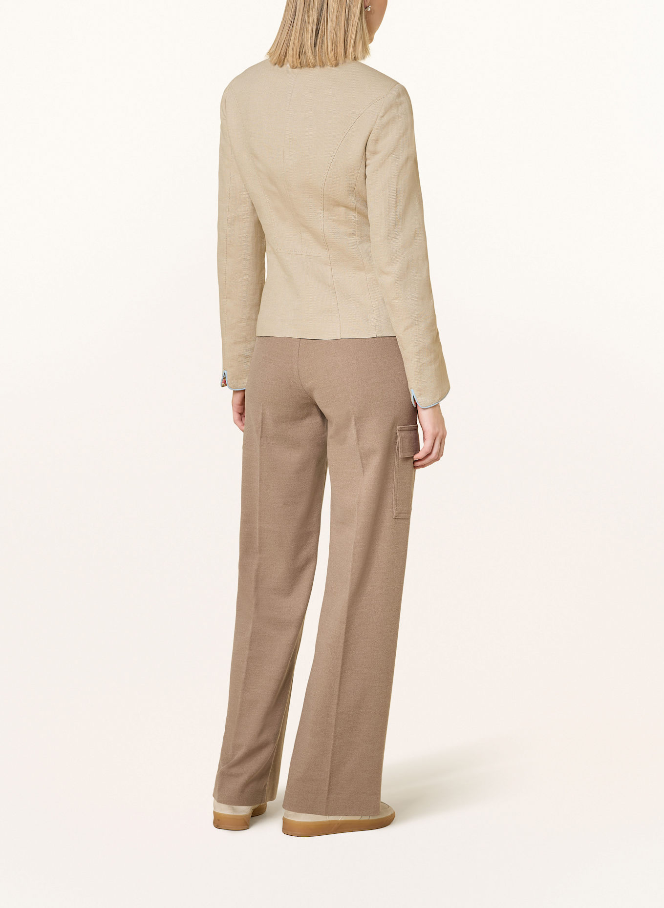 White Label Alpine jacket with linen: BEIGE