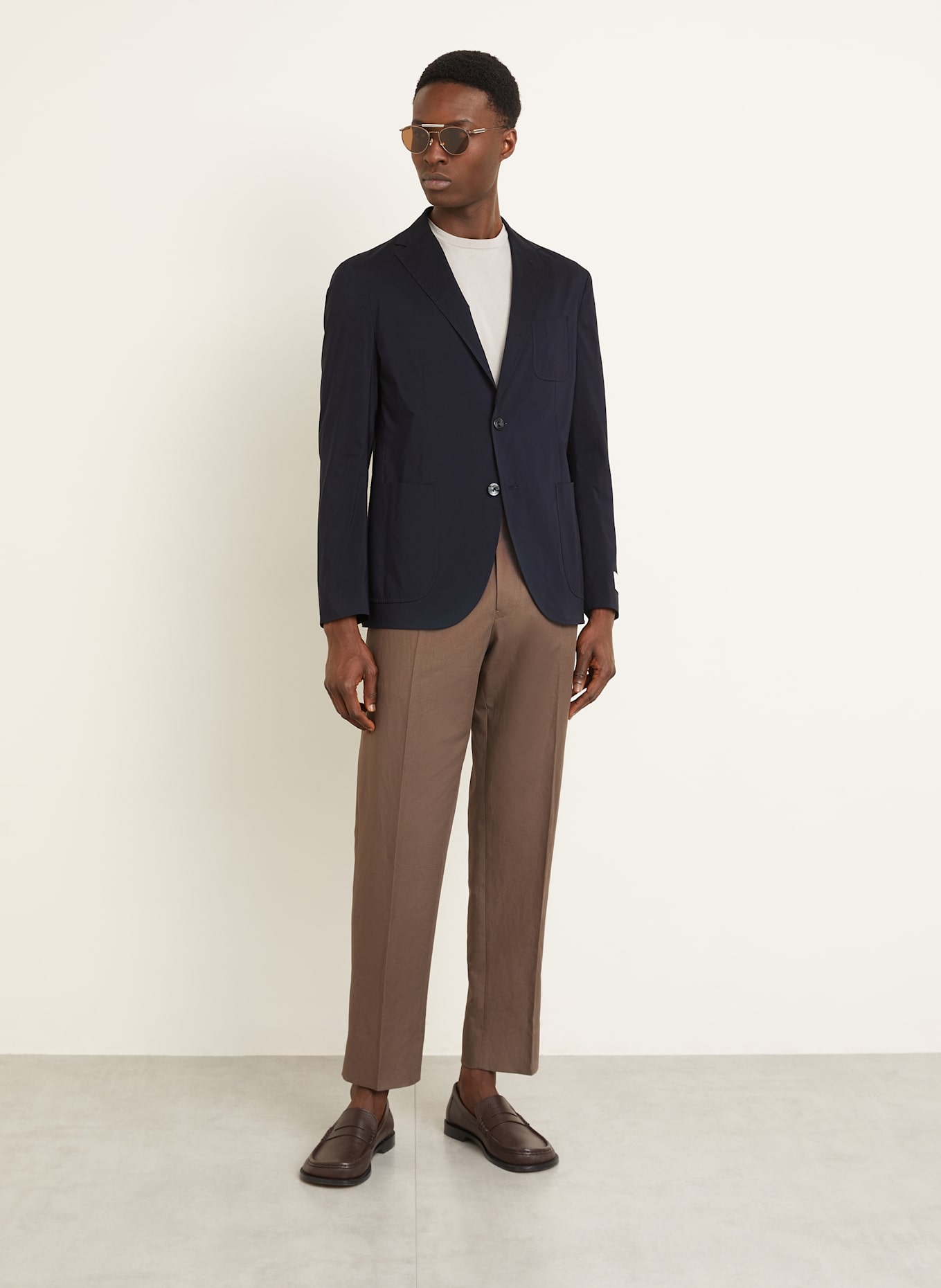 AGNONA Jerseysakko Slim Fit mit Seide: DUNKELBLAU