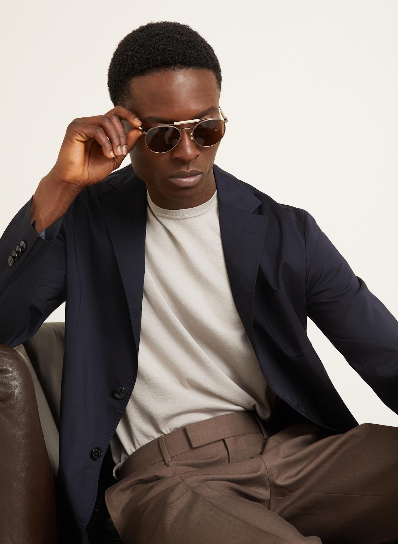 AGNONA Jerseysakko Slim Fit mit Seide: DUNKELBLAU