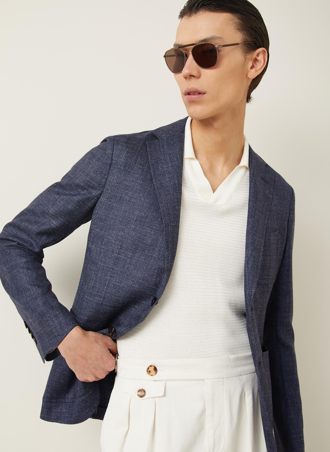 AGNONA Marynarka slim fit: GRANATOWY