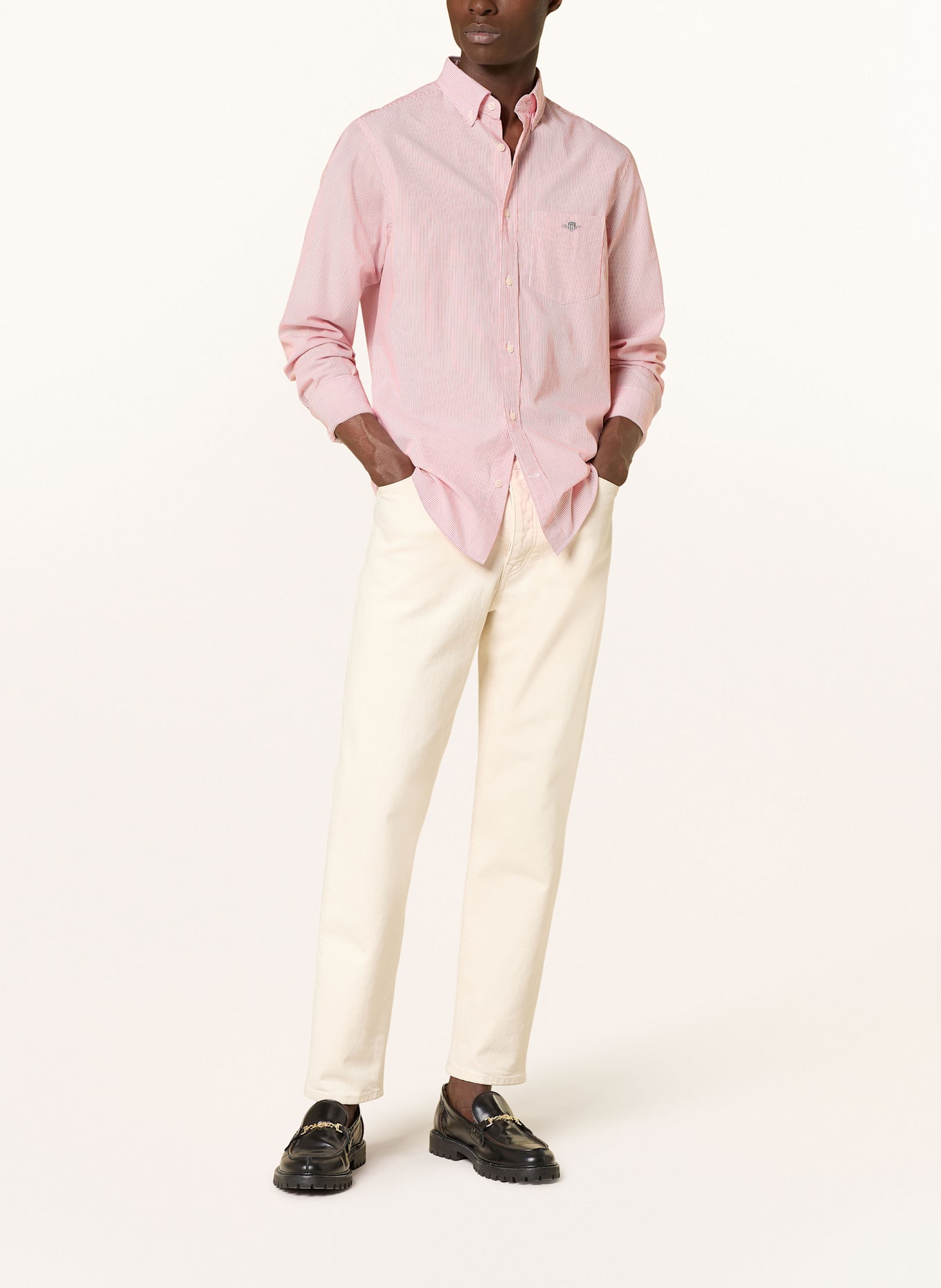 GANT Hemd Comfort Fit: DUNKELORANGE/ WEISS