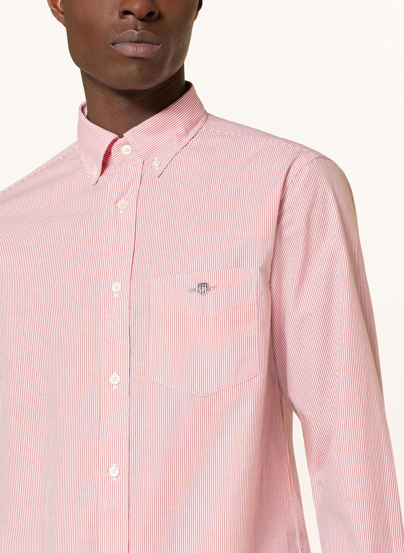 GANT Hemd Comfort Fit: DUNKELORANGE/ WEISS
