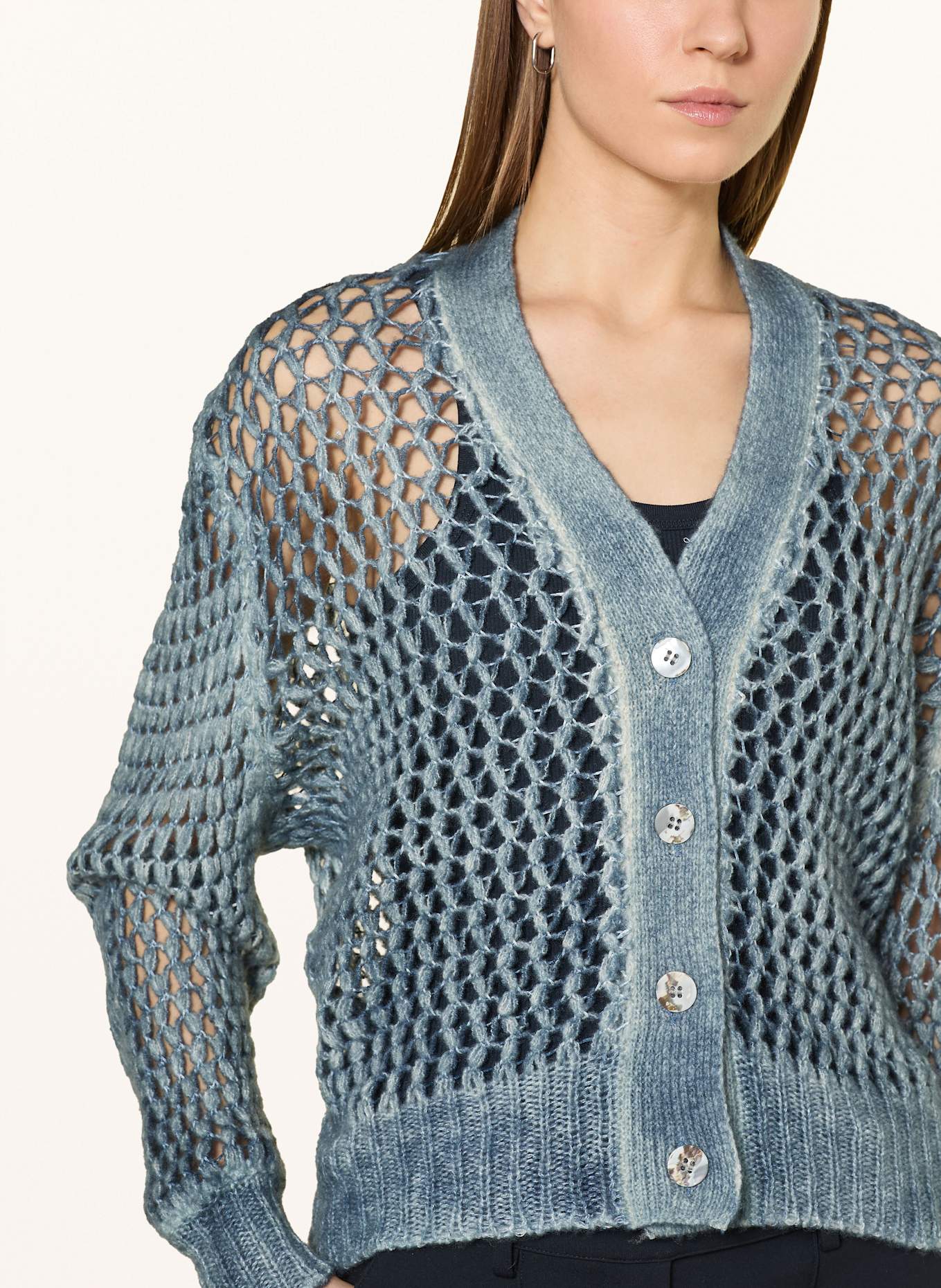 AVANT TOI Strickjacke mit Cashmere und Seide: DUNKELBLAU