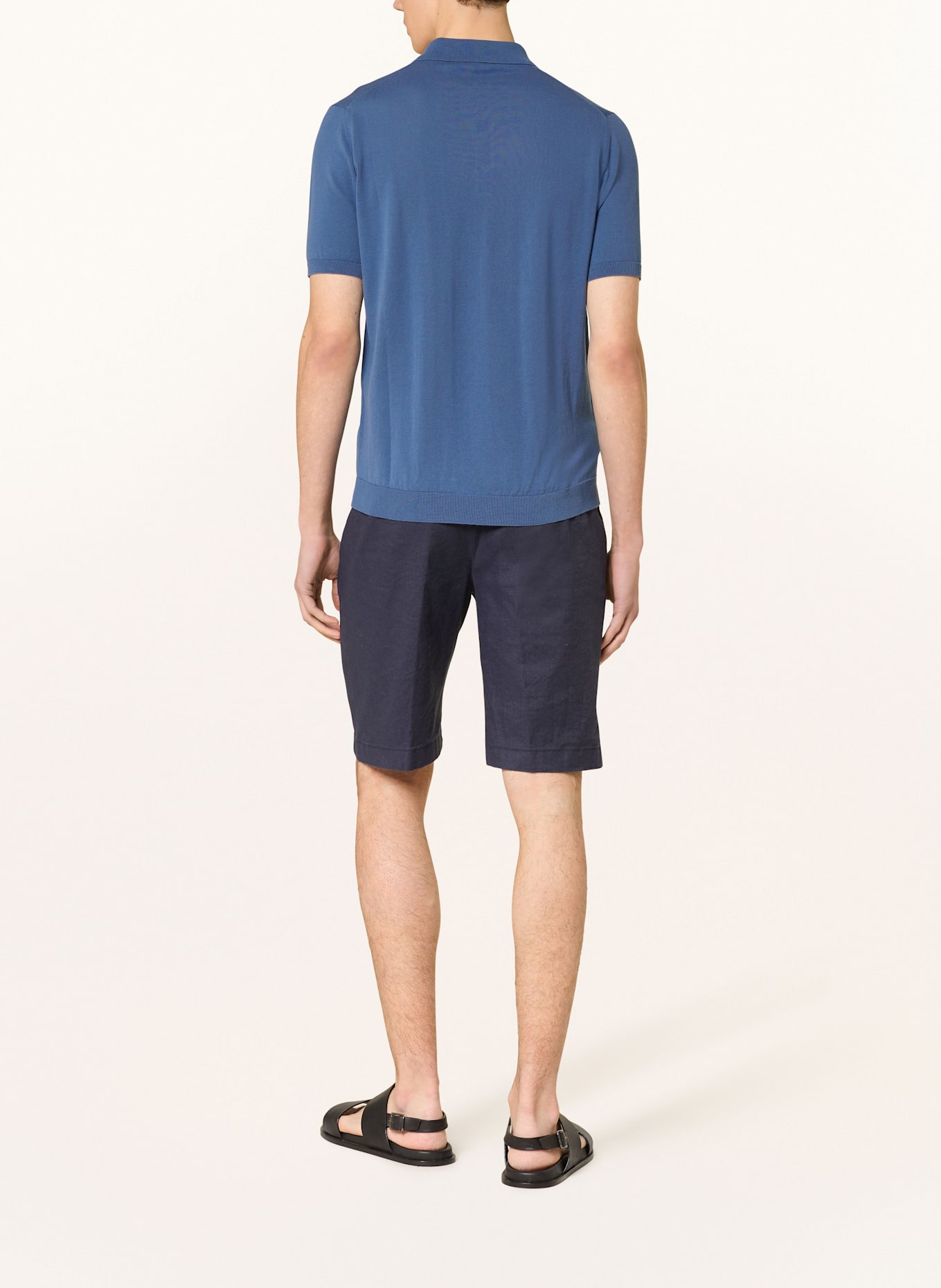 roberto collina Strick-Poloshirt: BLAU