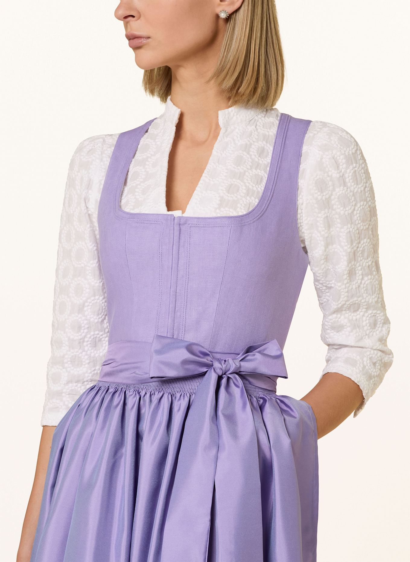 Hammerschmid Dirndl PLATTENSEE: LIGHT PURPLE/ WHITE