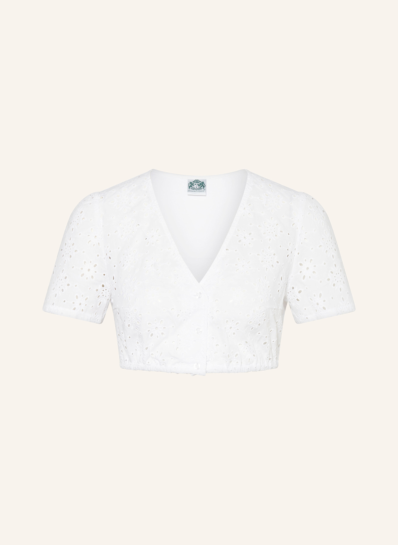 Hammerschmid BÄRBEL dirndl blouse in a mix of materials: WHITE