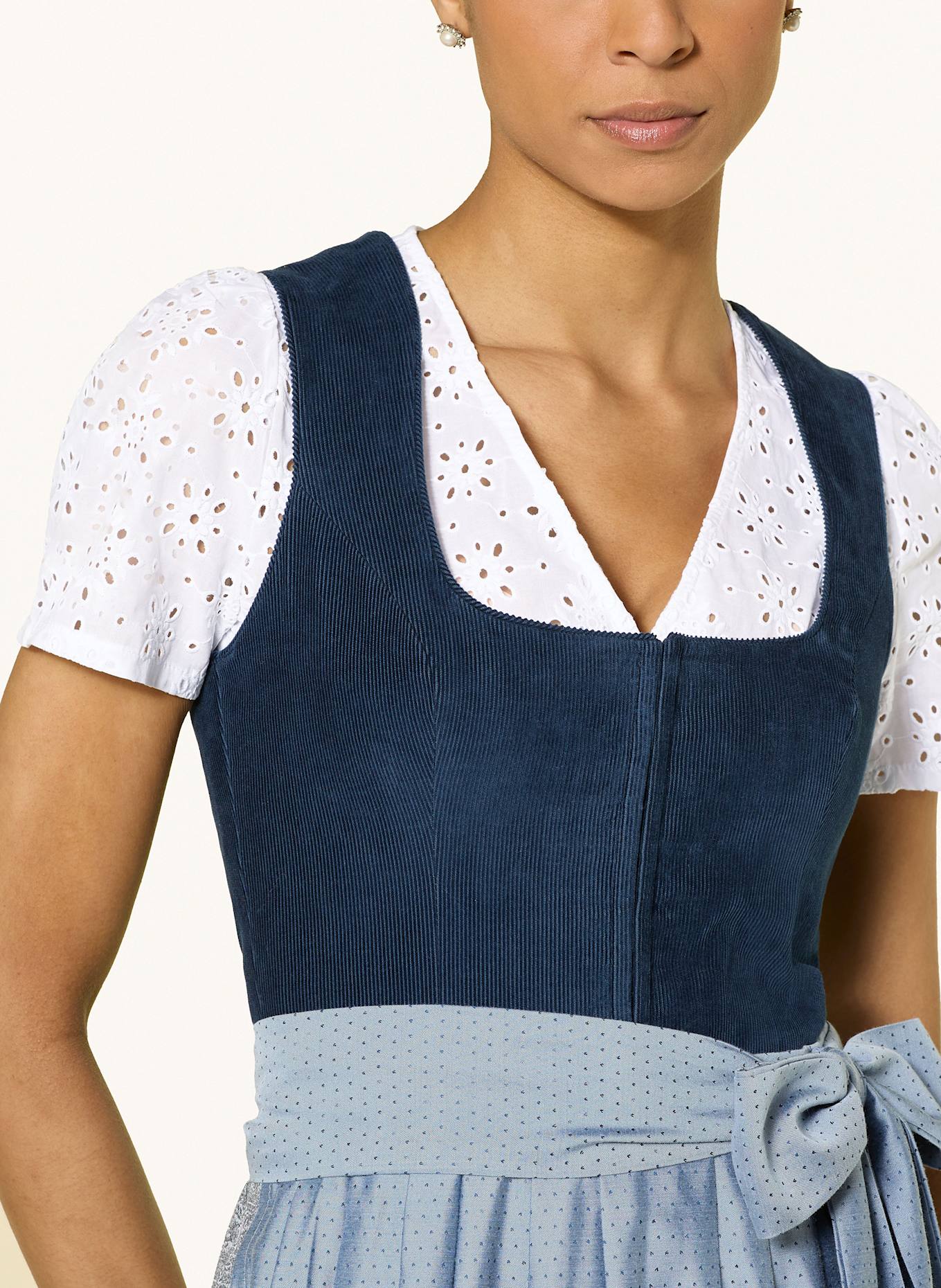 Hammerschmid BÄRBEL dirndl blouse in a mix of materials: WHITE