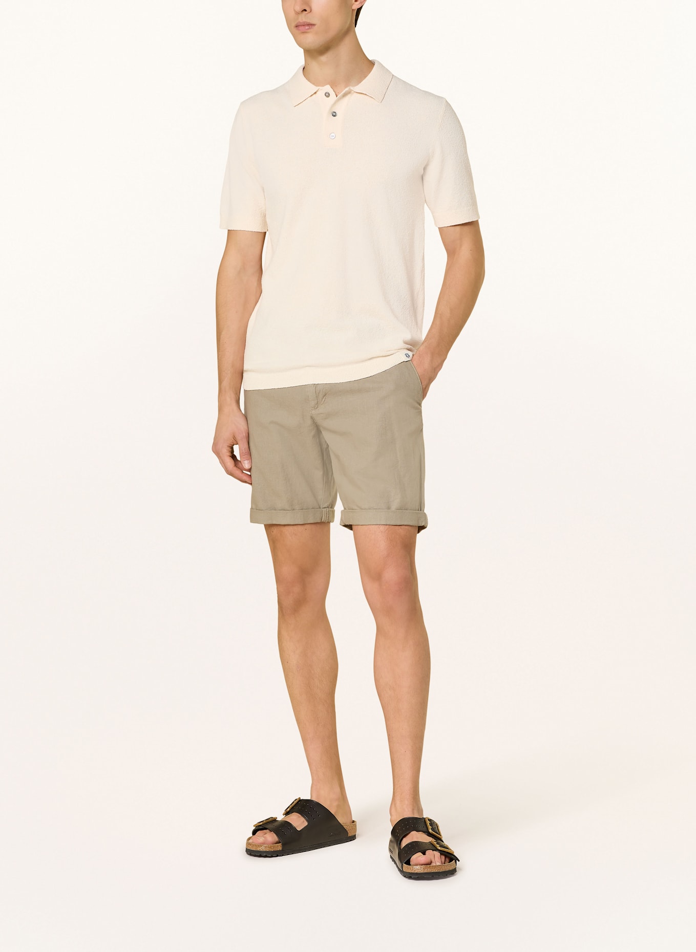 MOS MOSH Gallery Bouclé polo shirt MMGKYLE: ECRU