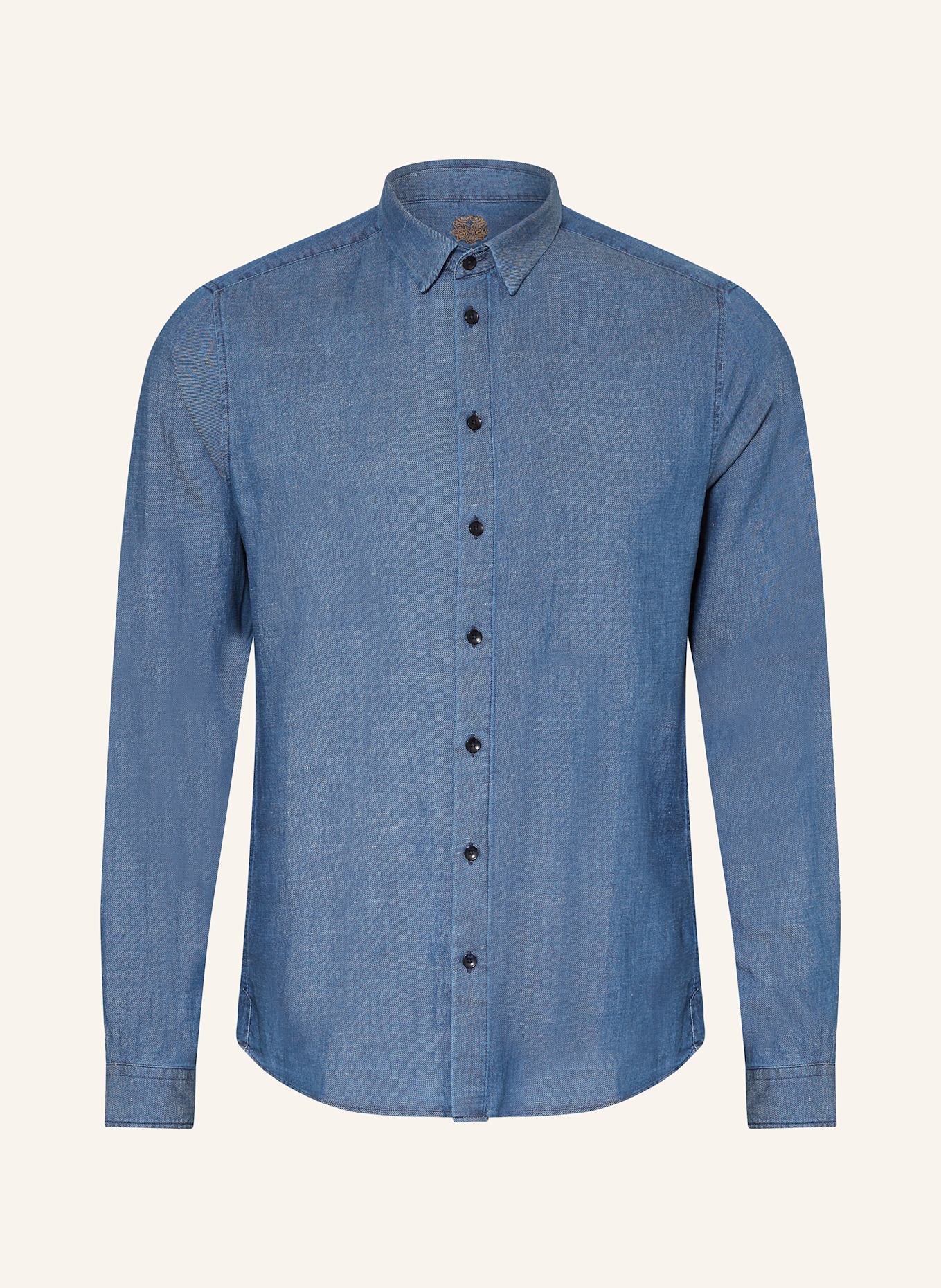 MOS MOSH Gallery Shirt MMGMARCO Slim fit in denim look: BLUE