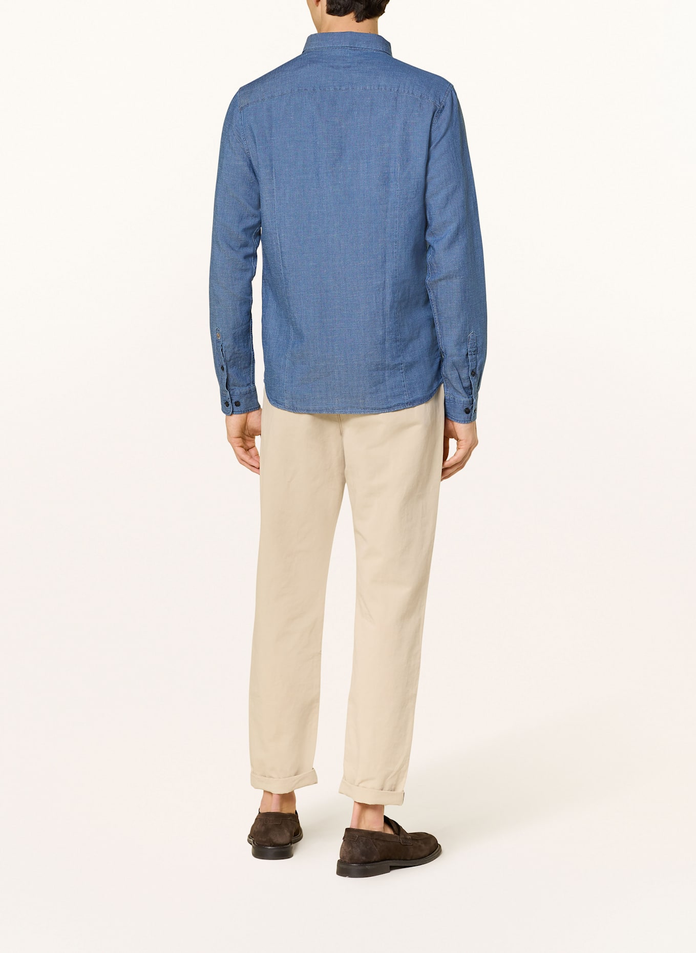 MOS MOSH Gallery Shirt MMGMARCO Slim fit in denim look: BLUE