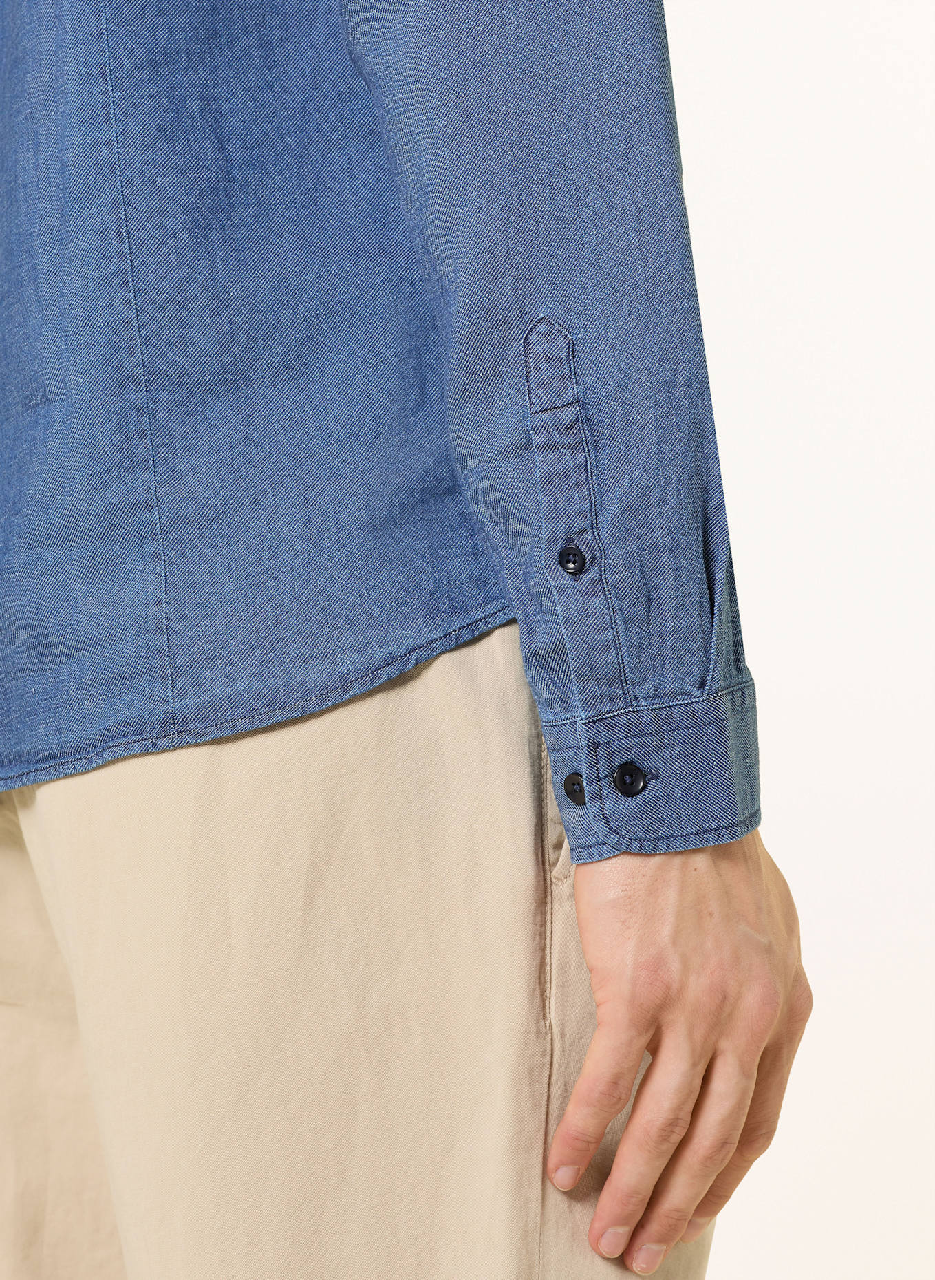 MOS MOSH Gallery Shirt MMGMARCO Slim fit in denim look: BLUE