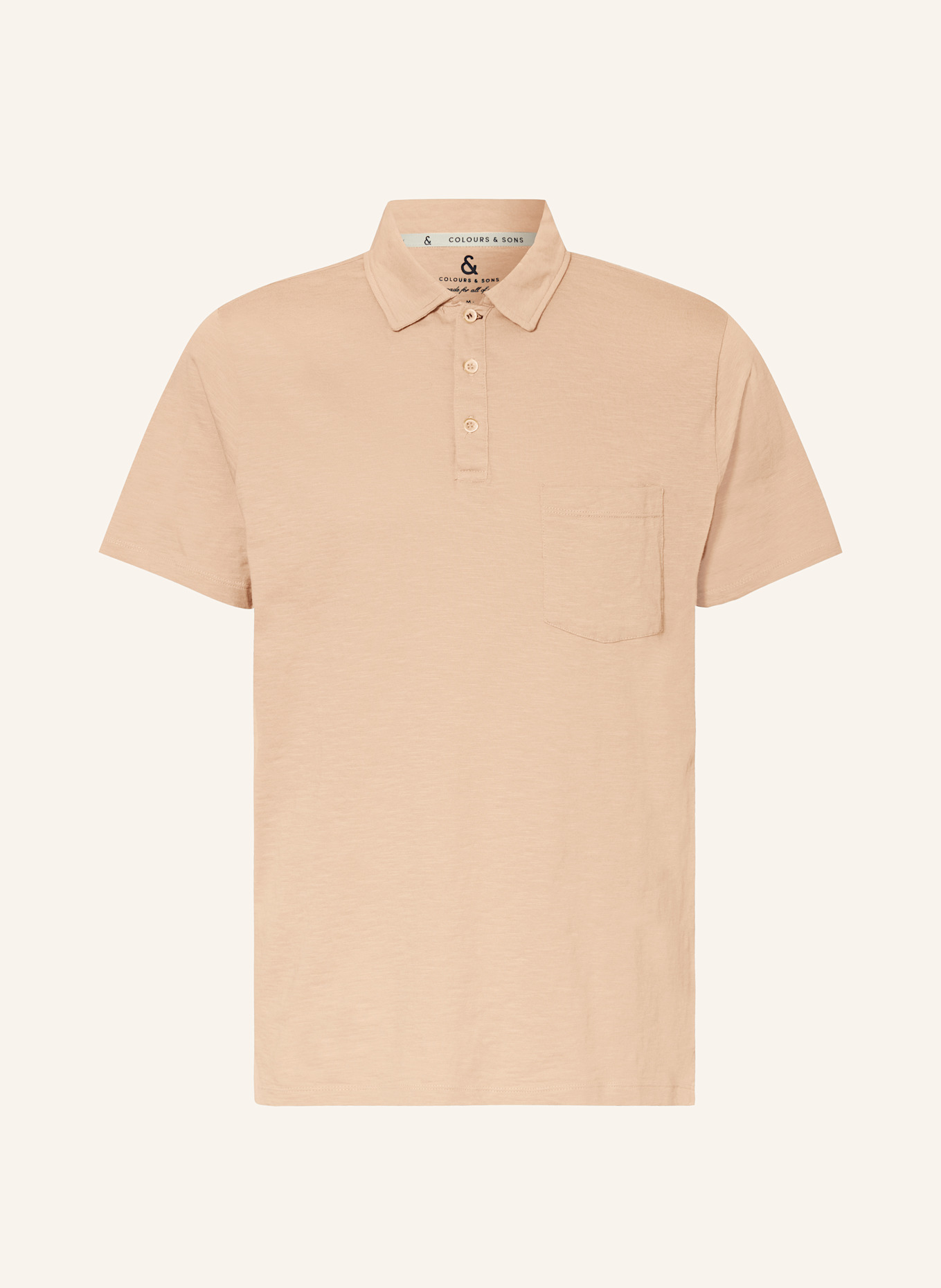COLOURS & SONS Jersey-Poloshirt: HELLBRAUN