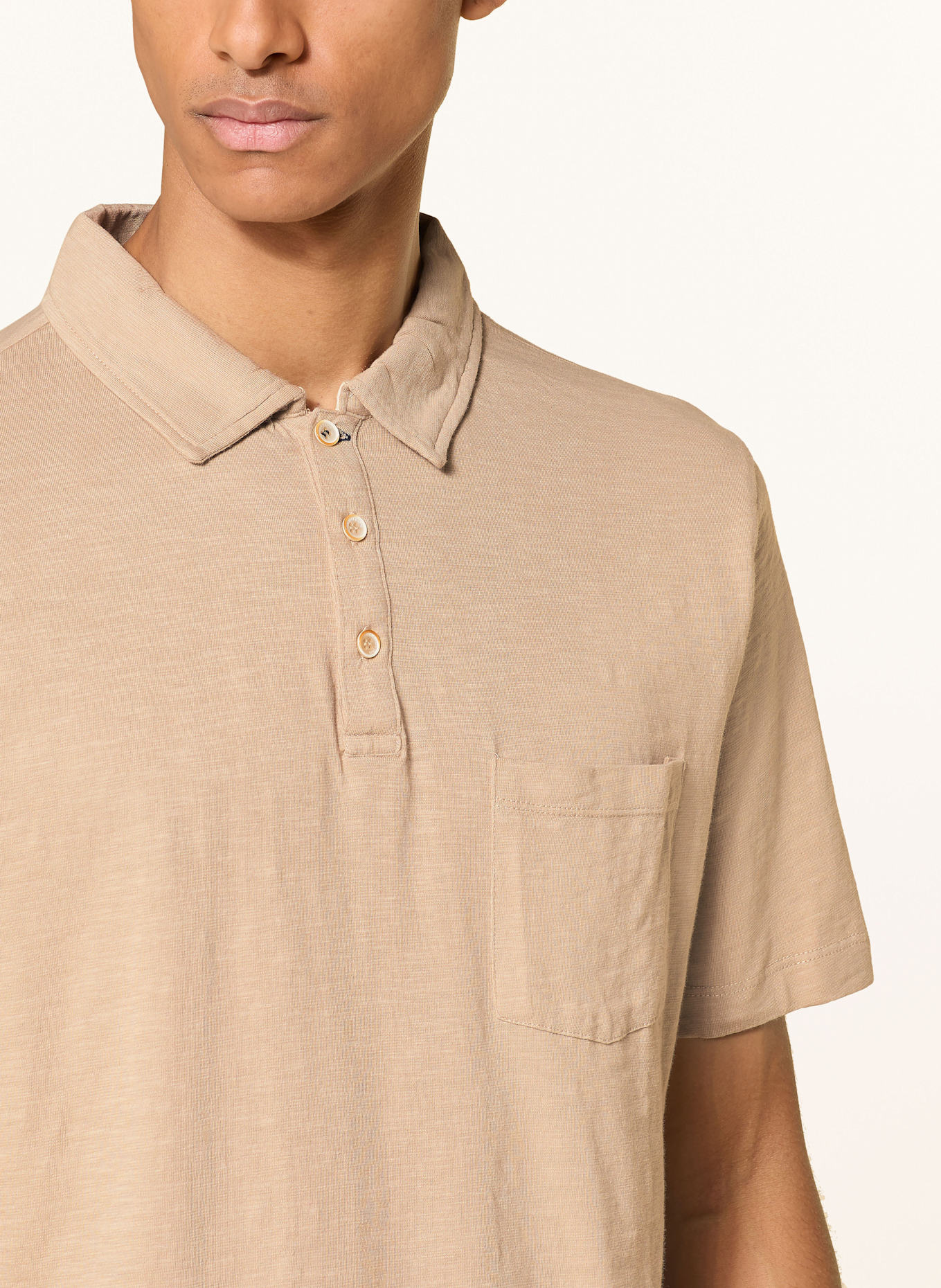 COLOURS & SONS Jersey-Poloshirt: HELLBRAUN
