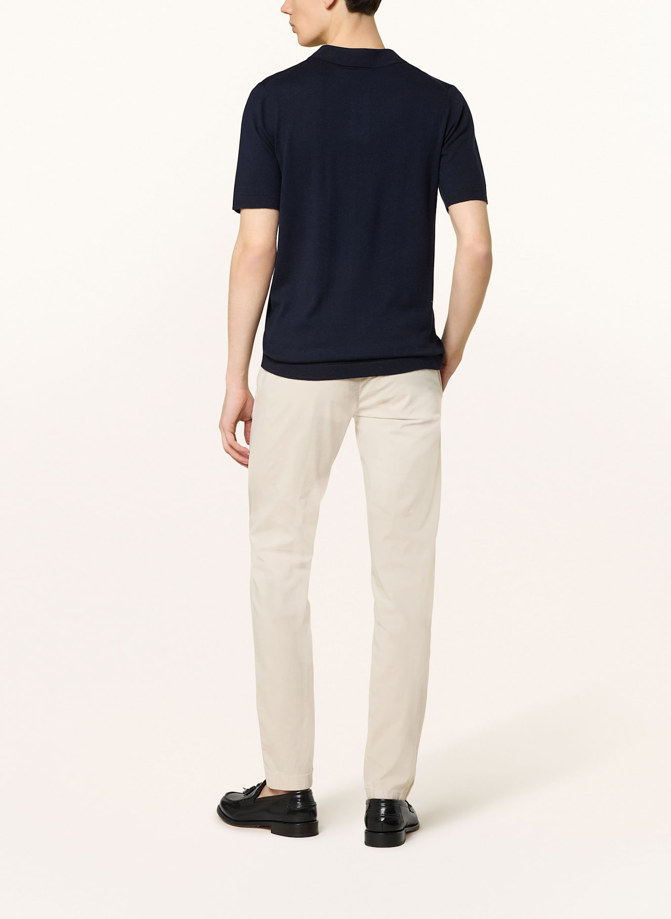 HILTL Chinosy TRENTO slim fit: KREMOWY