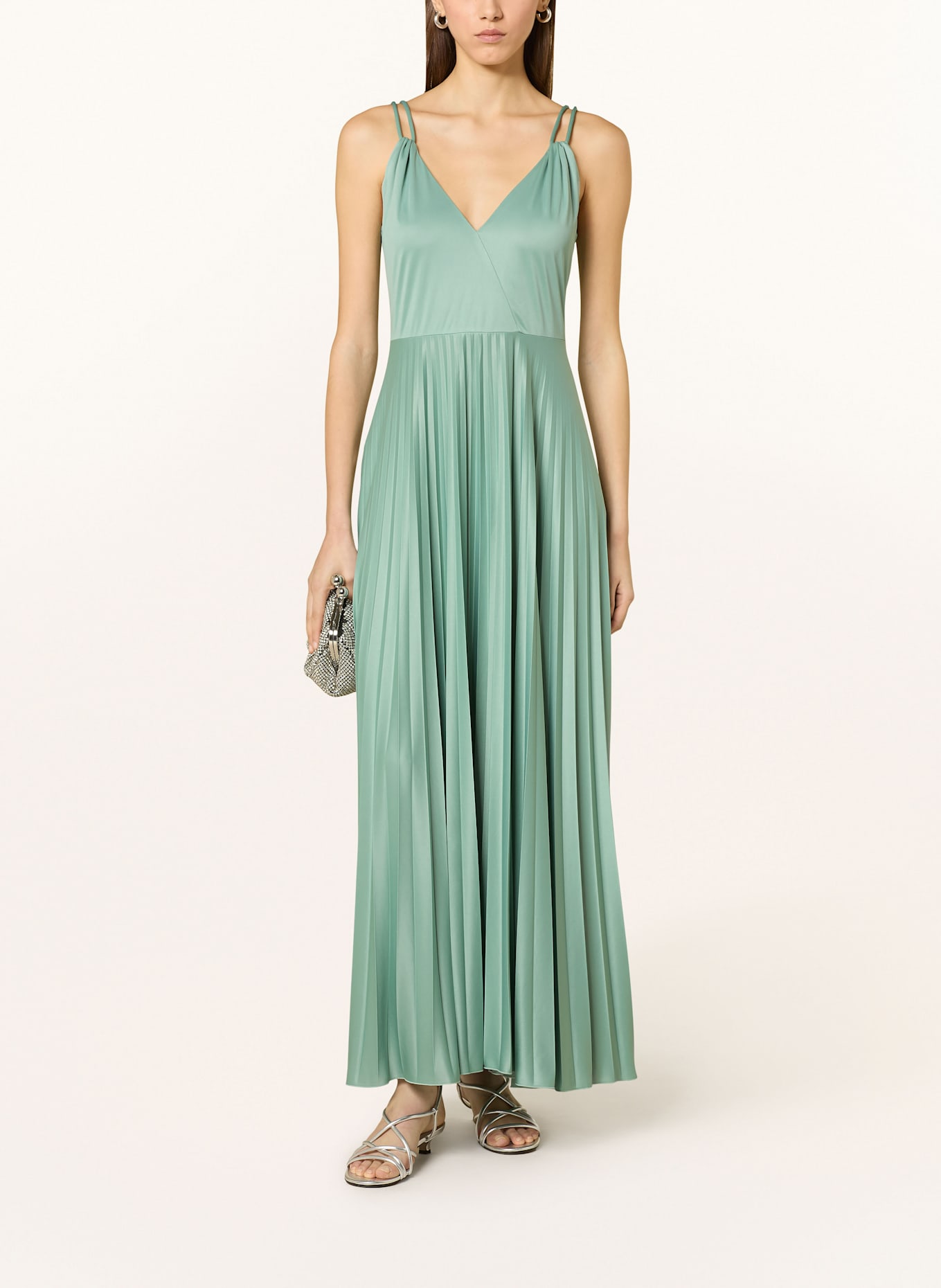 MAX & Co. Satinkleid VIVETTA mit Plissees: TÜRKIS