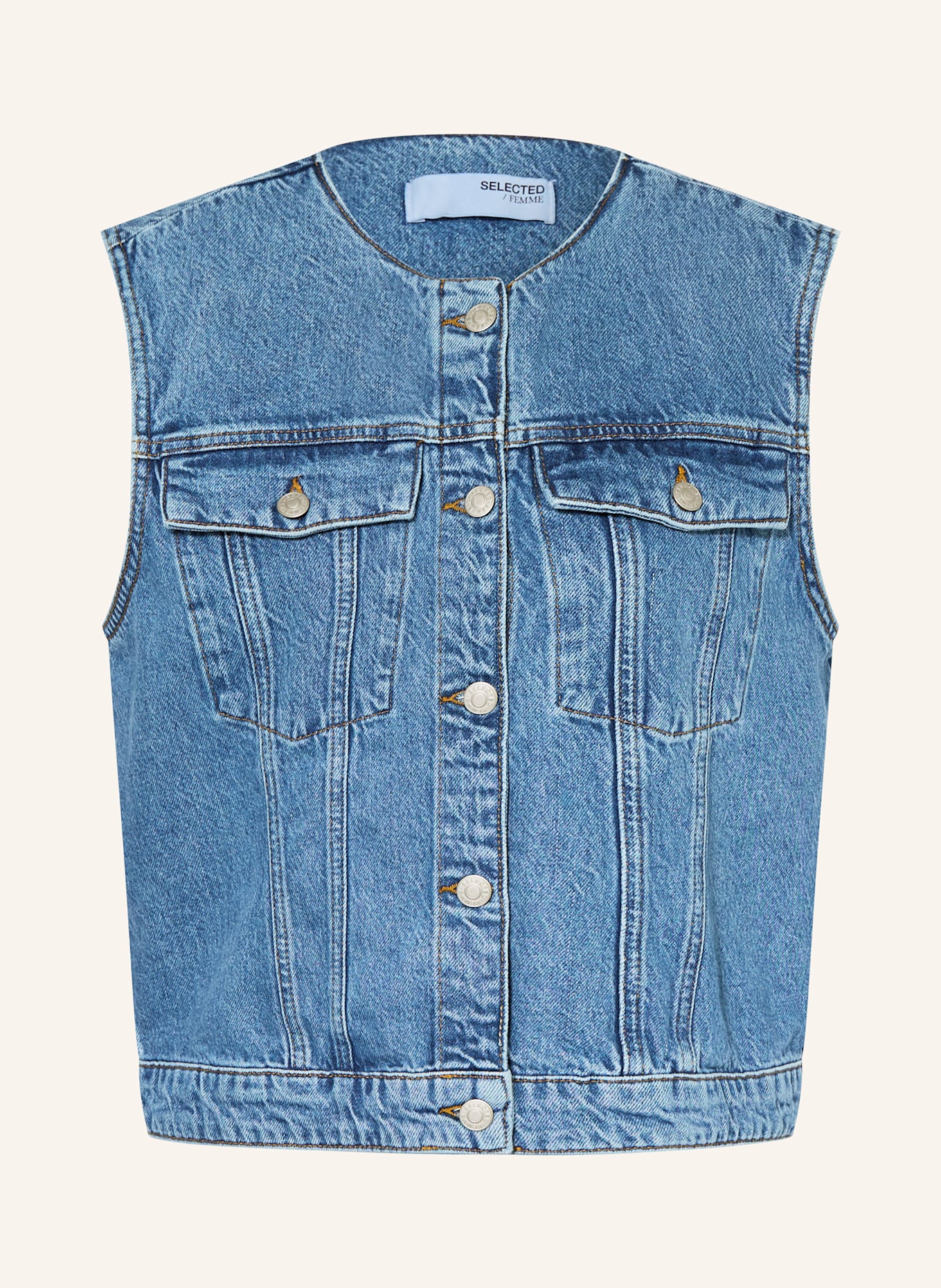 SELECTED Femme Denim vest: DARK BLUE