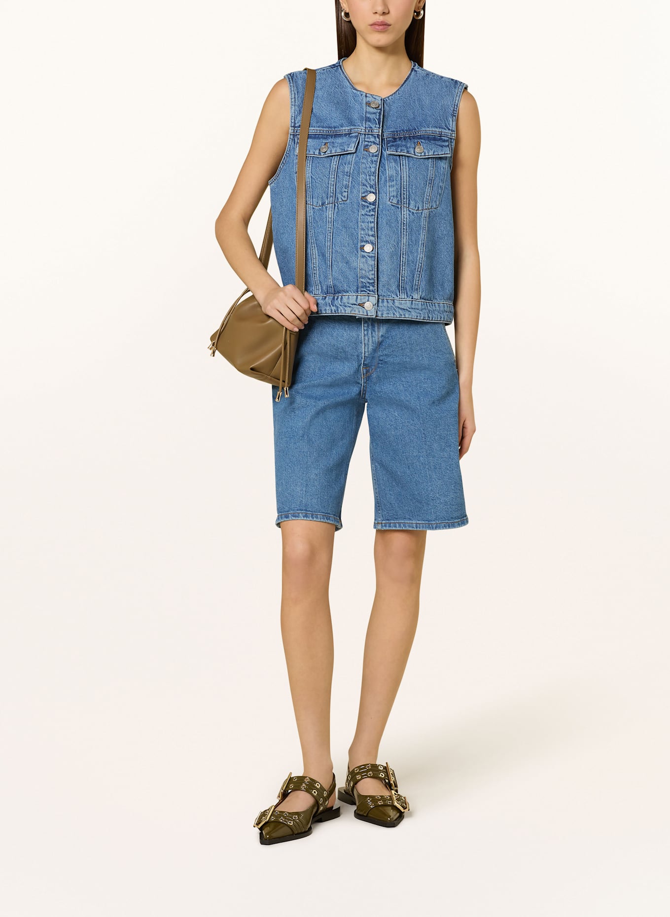 SELECTED Femme Denim vest: DARK BLUE