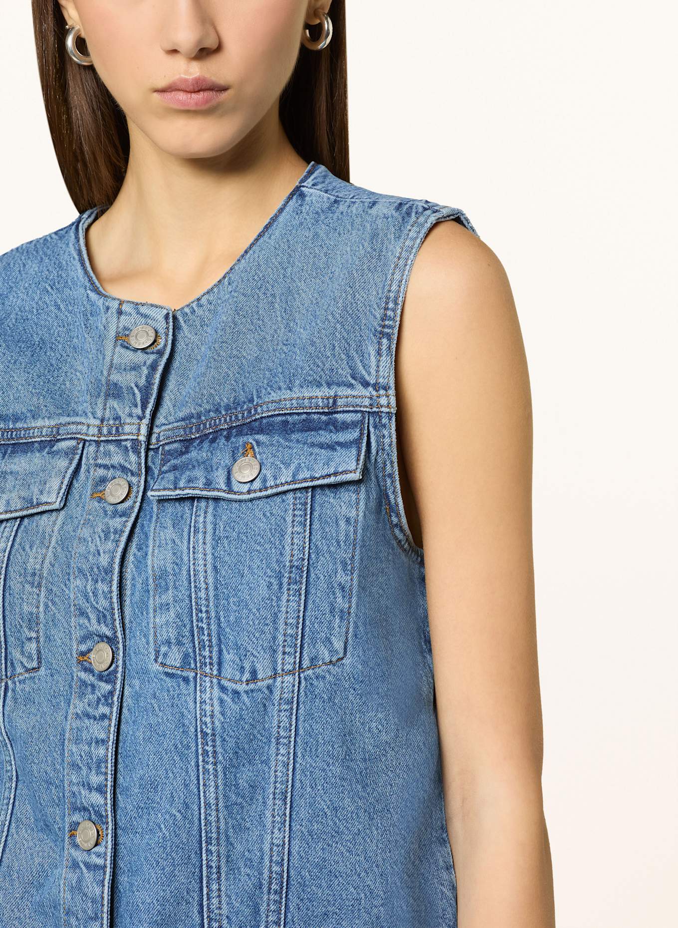 SELECTED Femme Denim vest: DARK BLUE